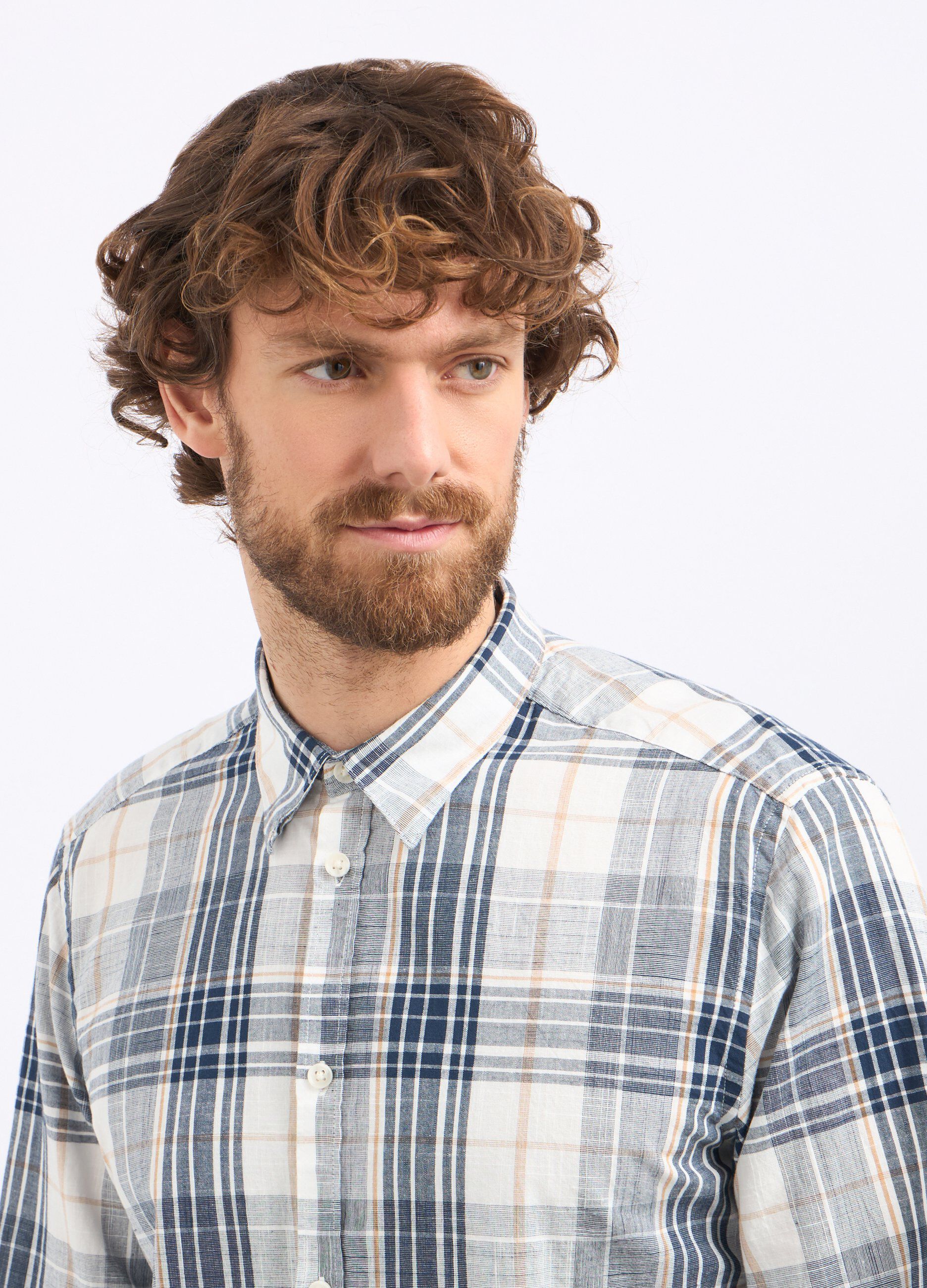 Camicia a quadri in puro cotone uomo_2