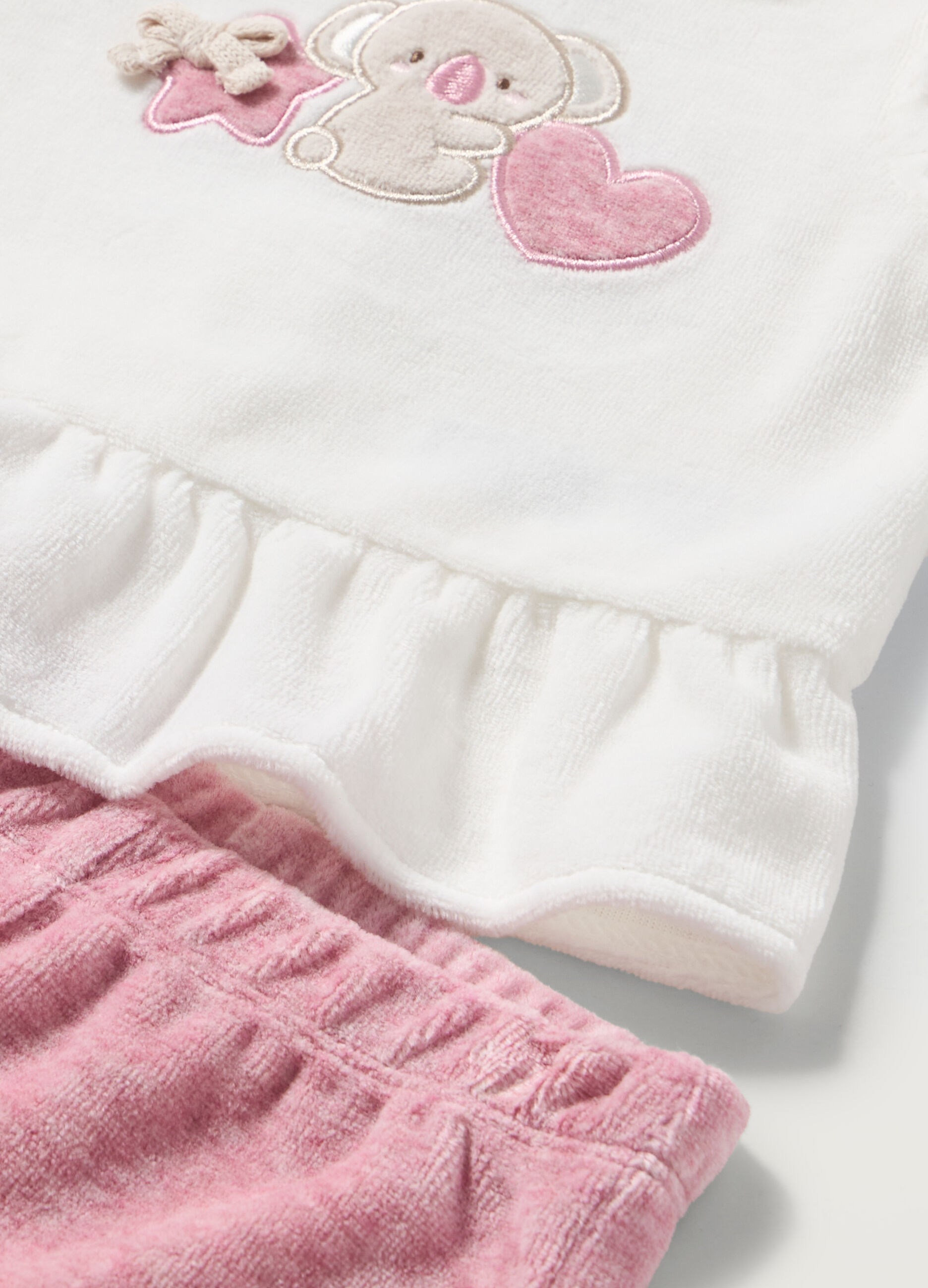 Completino in velours neonata_1