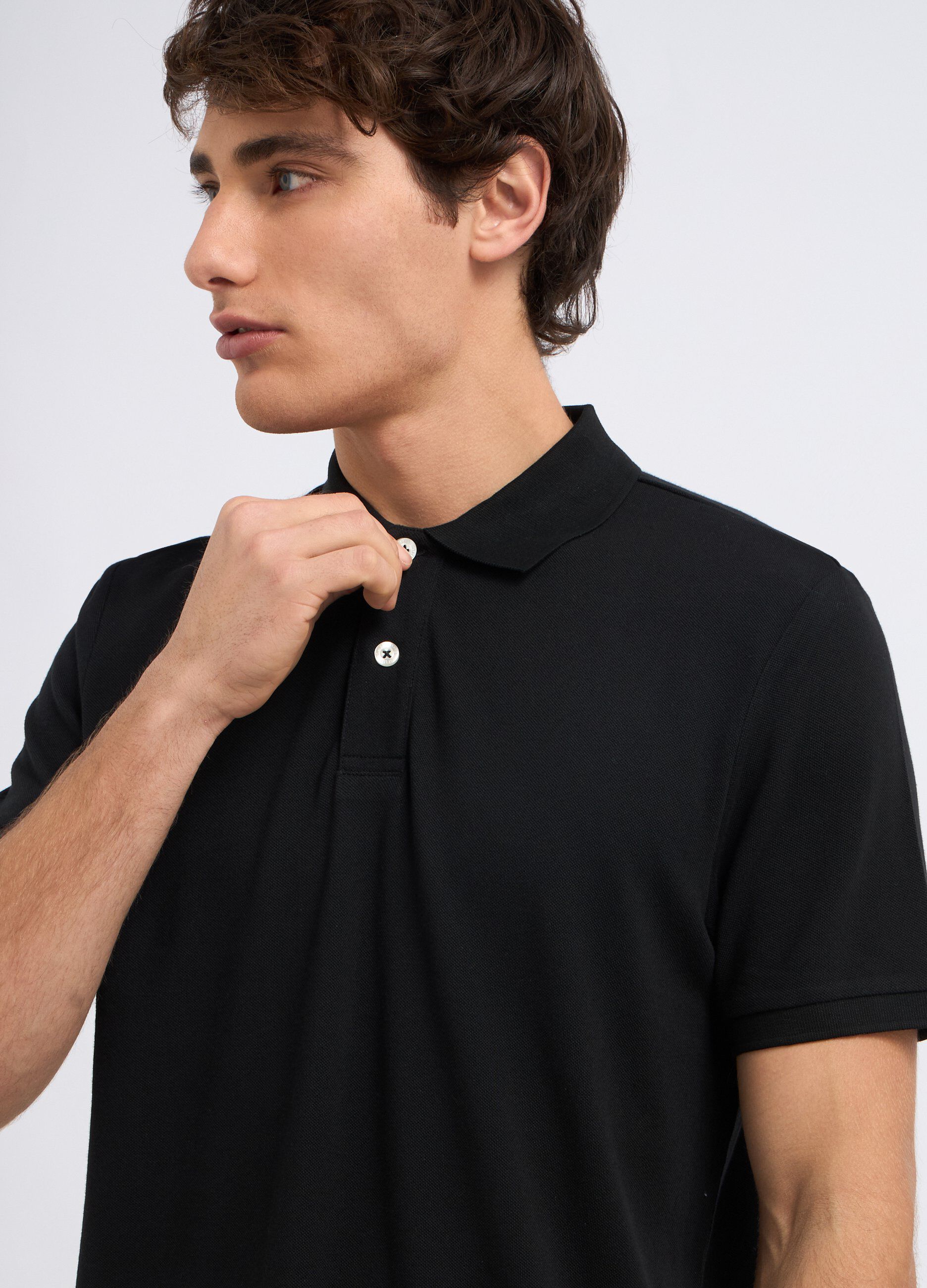 Polo in puro cotone a maniche corte uomo_2