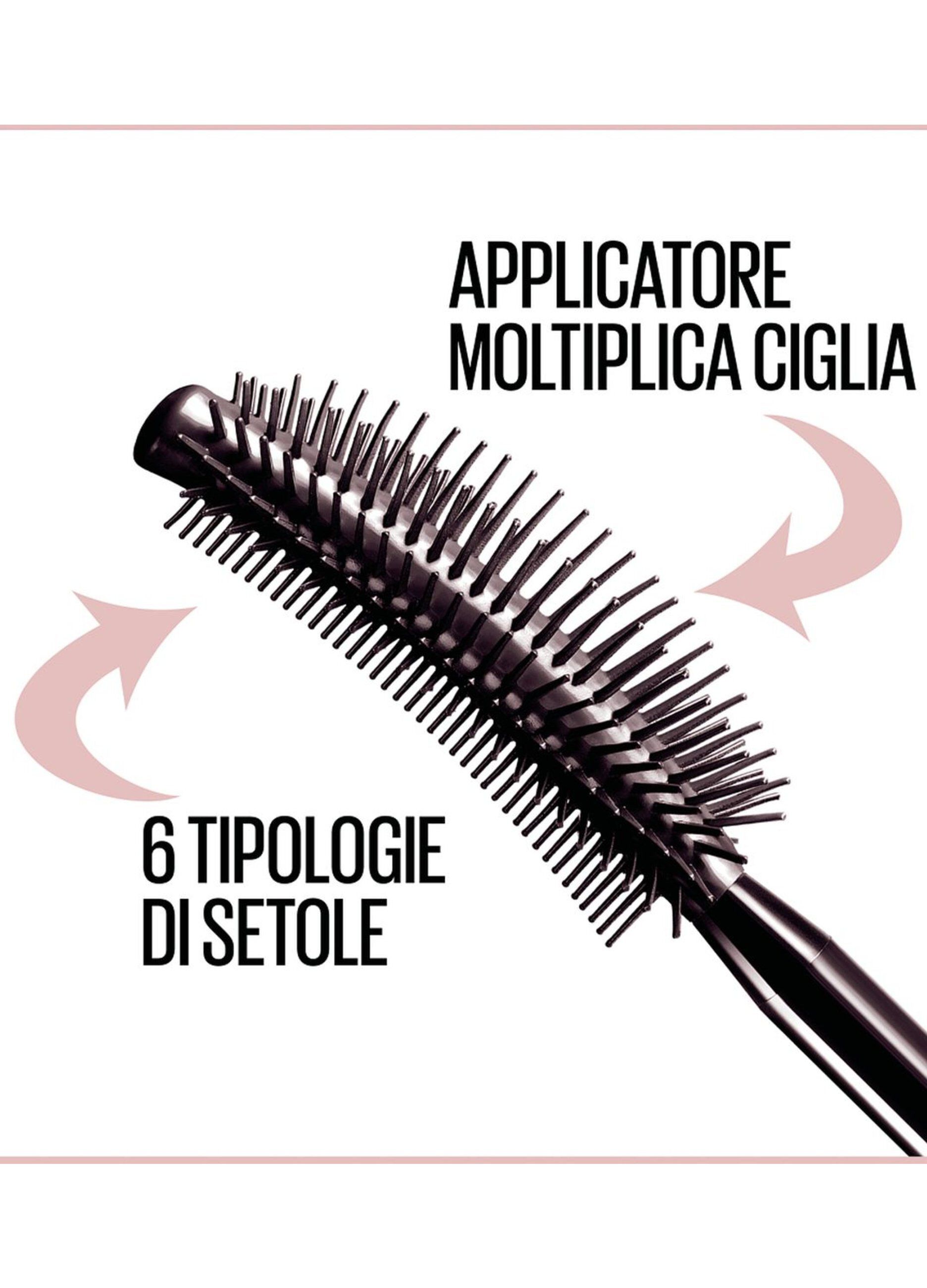 Maybelline New York Mascara Ciglia Sensazionali, Volumizzante, Effetto Ventaglio sulle Ciglia, Resistente all'Acqua, Nero, 9.5 ml.