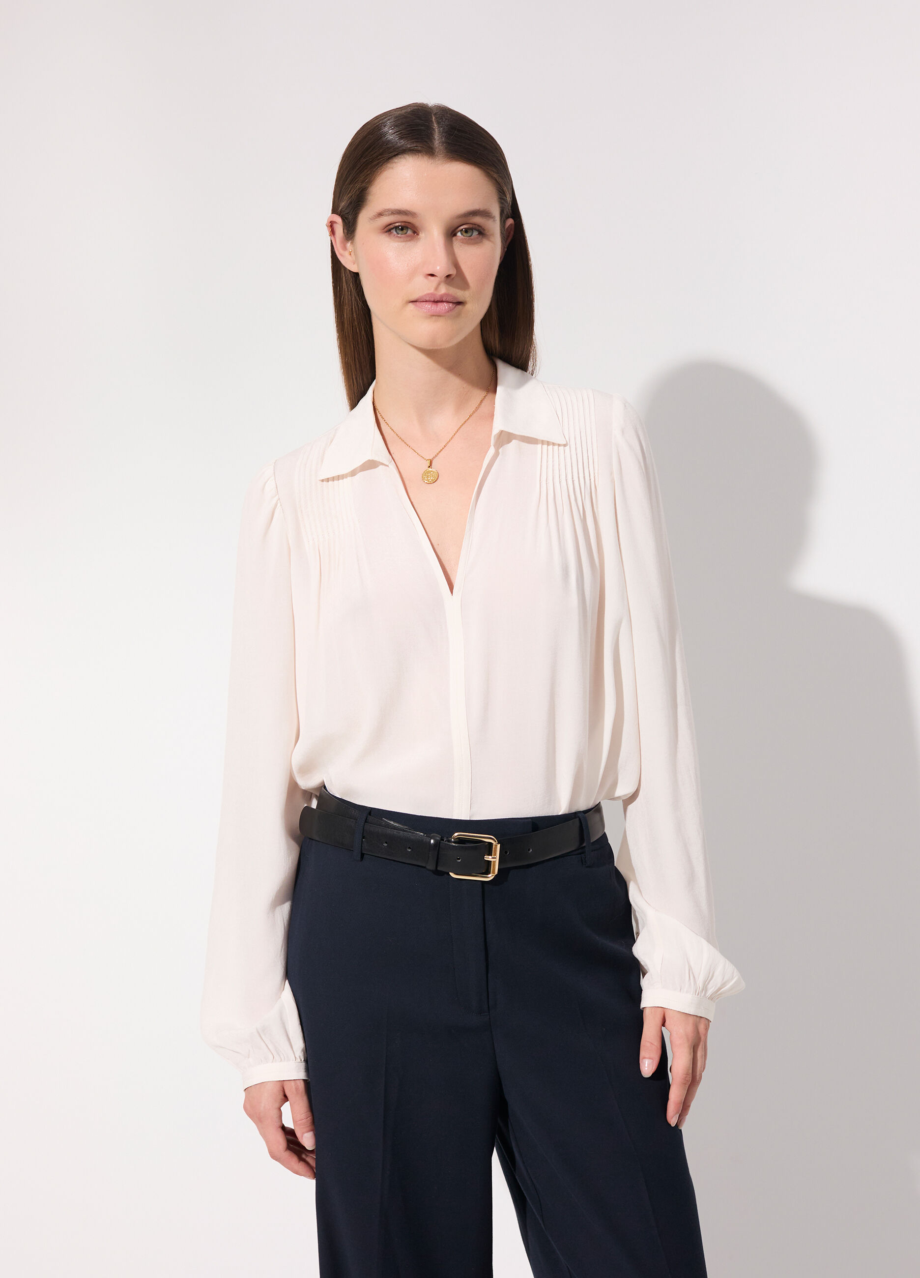 Camicia in viscosa a maniche lunghe donna_1