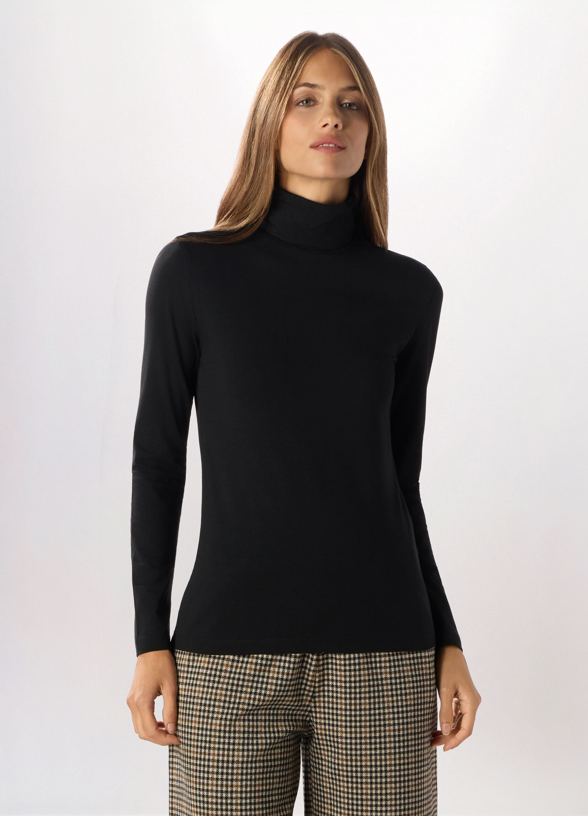 Lupetto in jersey di cotone stretch donna_0