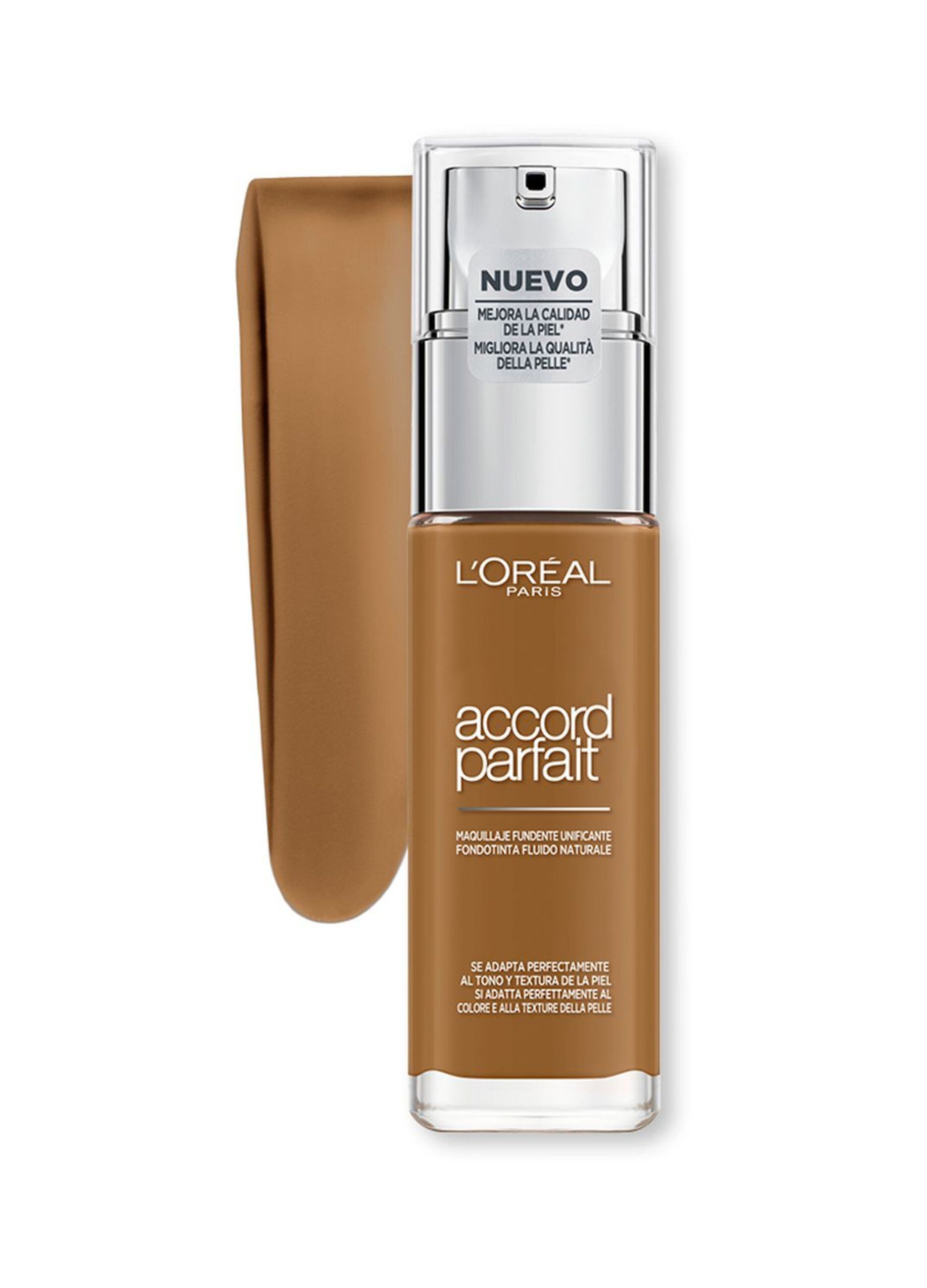 L'Oréal Paris Accord Parfait, Fondotinta Liquido, Pelli da Secche a Normali, Formula Arricchita con Acido Ialuronico, Colore: Cappuccino (8.N), 30 ml._1