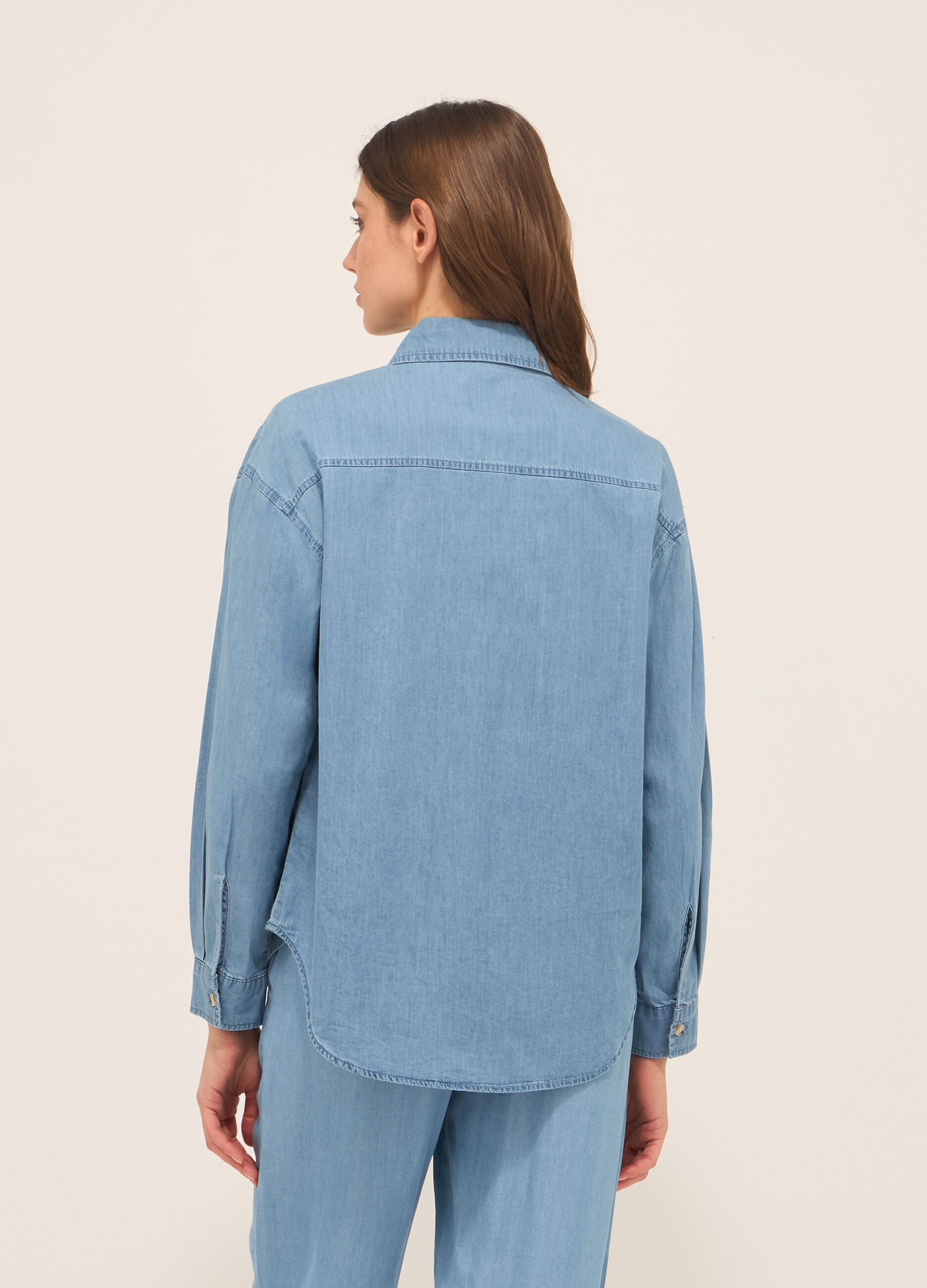 Camicia in popeline di puro cotone donna_1