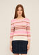 Maglia tricot misto viscosa a righe donna_0