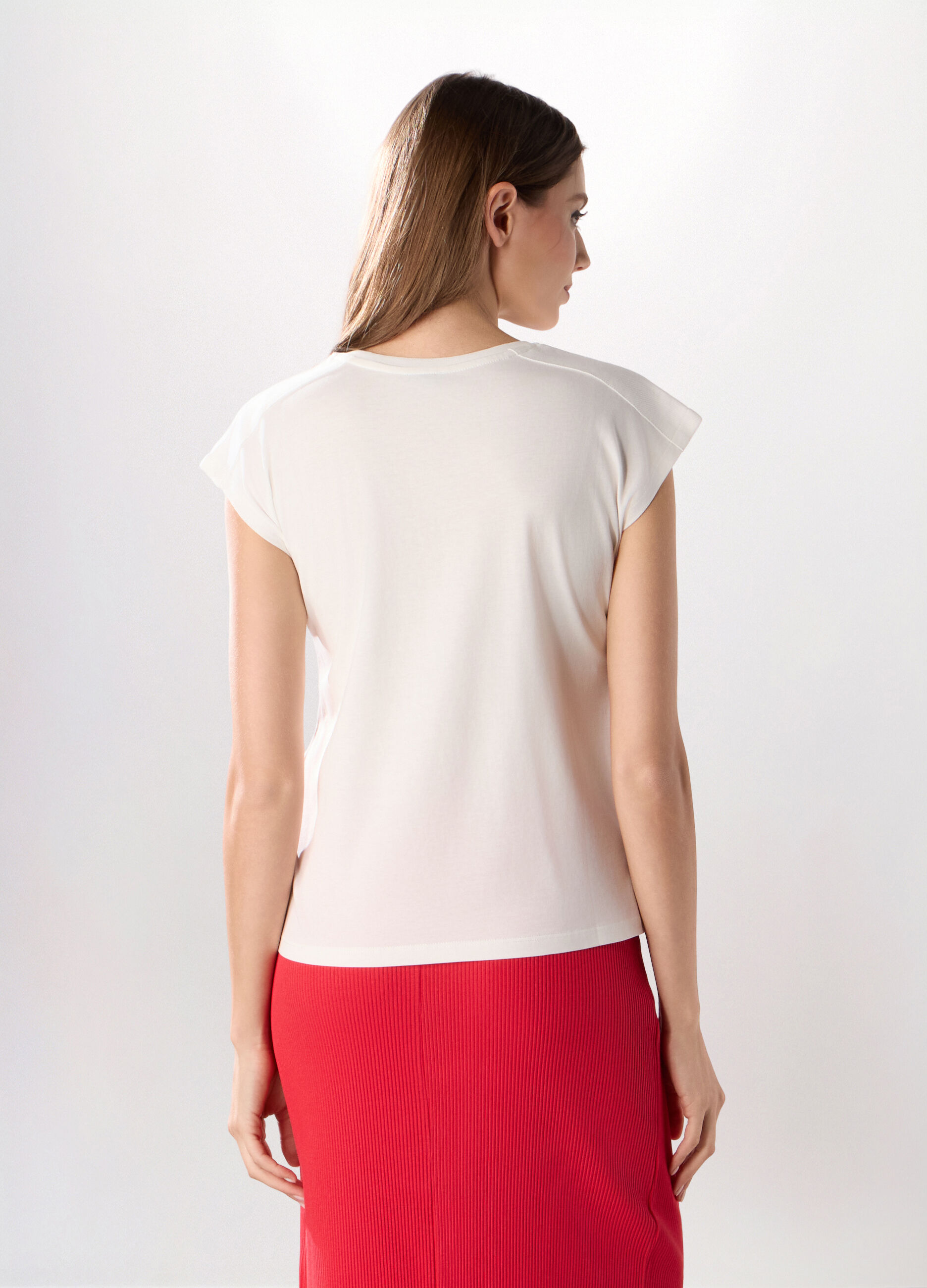 T-shirt in jersey di puro cotone donna_1