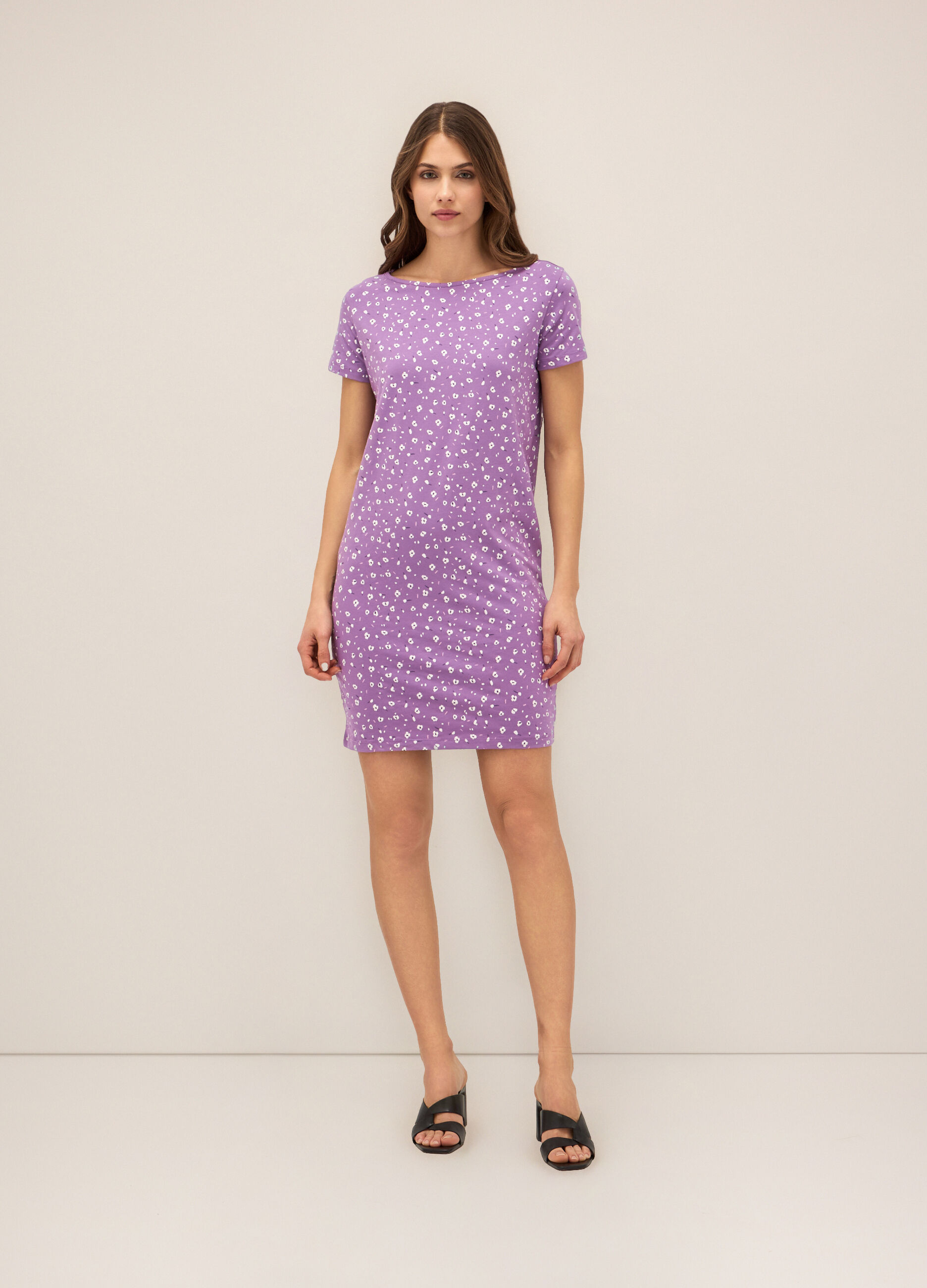 Abito corto in cotone stretch donna_0