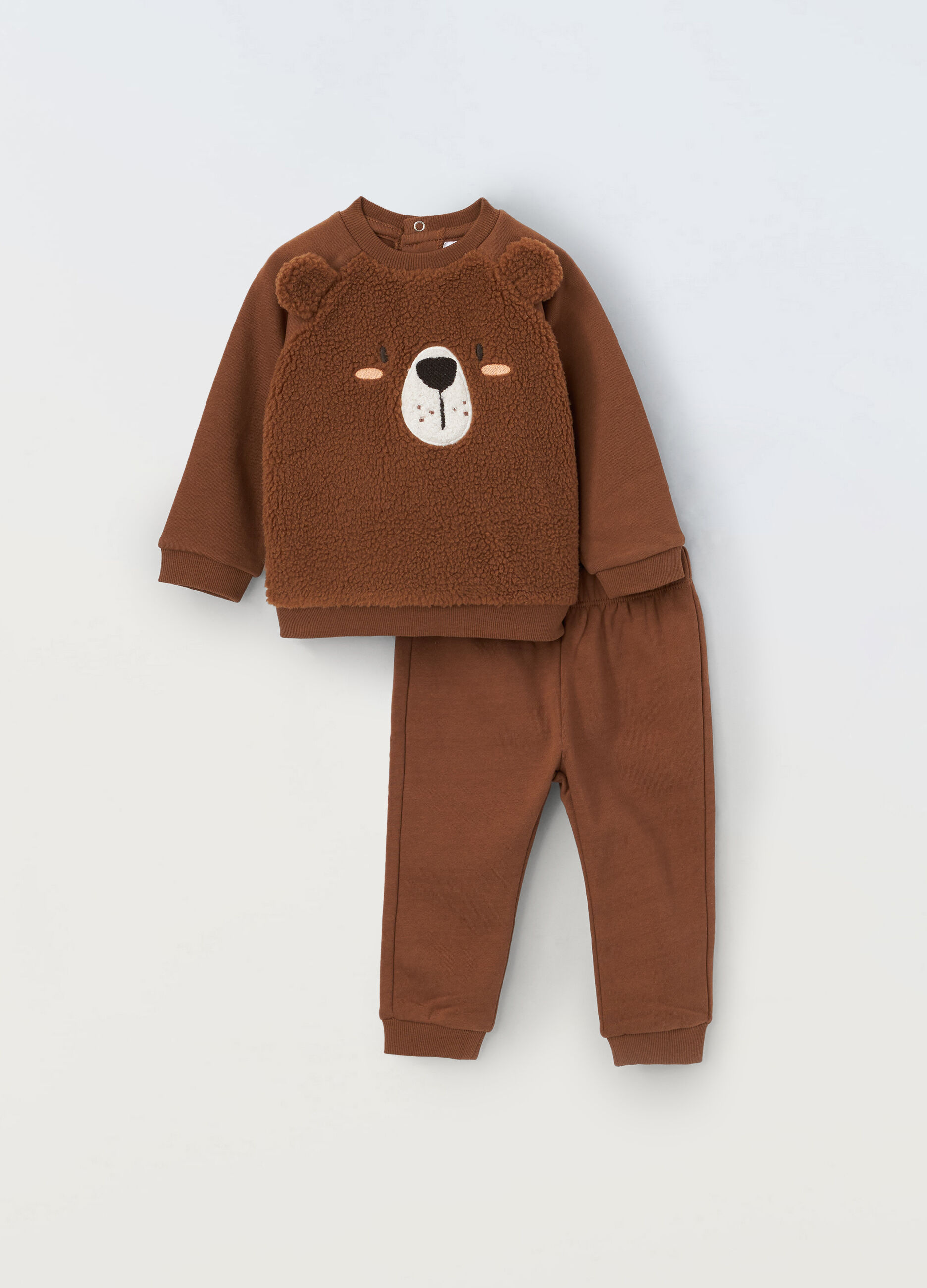 Jogging set in felpa di puro cotone neonato_0