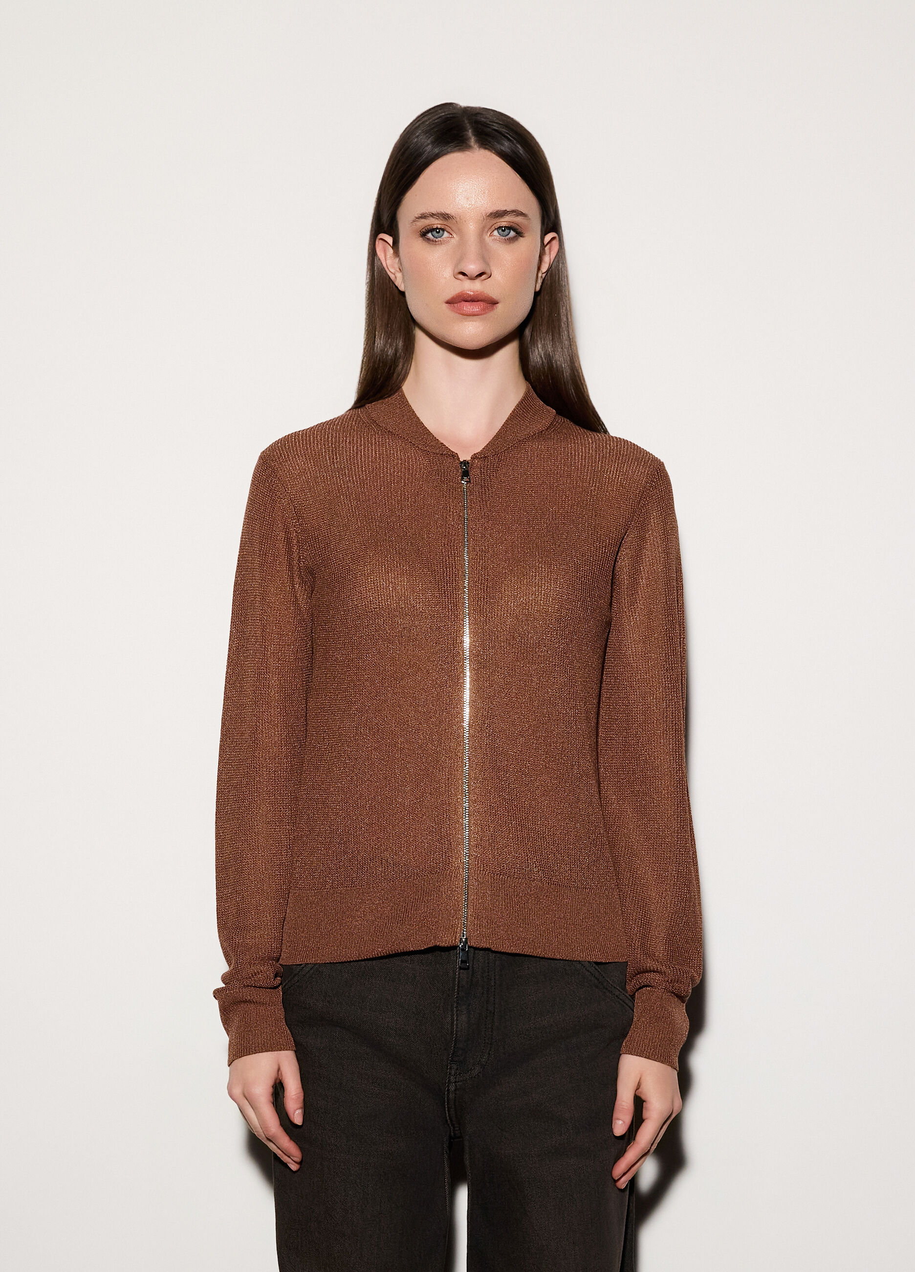 Cardigan full zip in costina donna_1