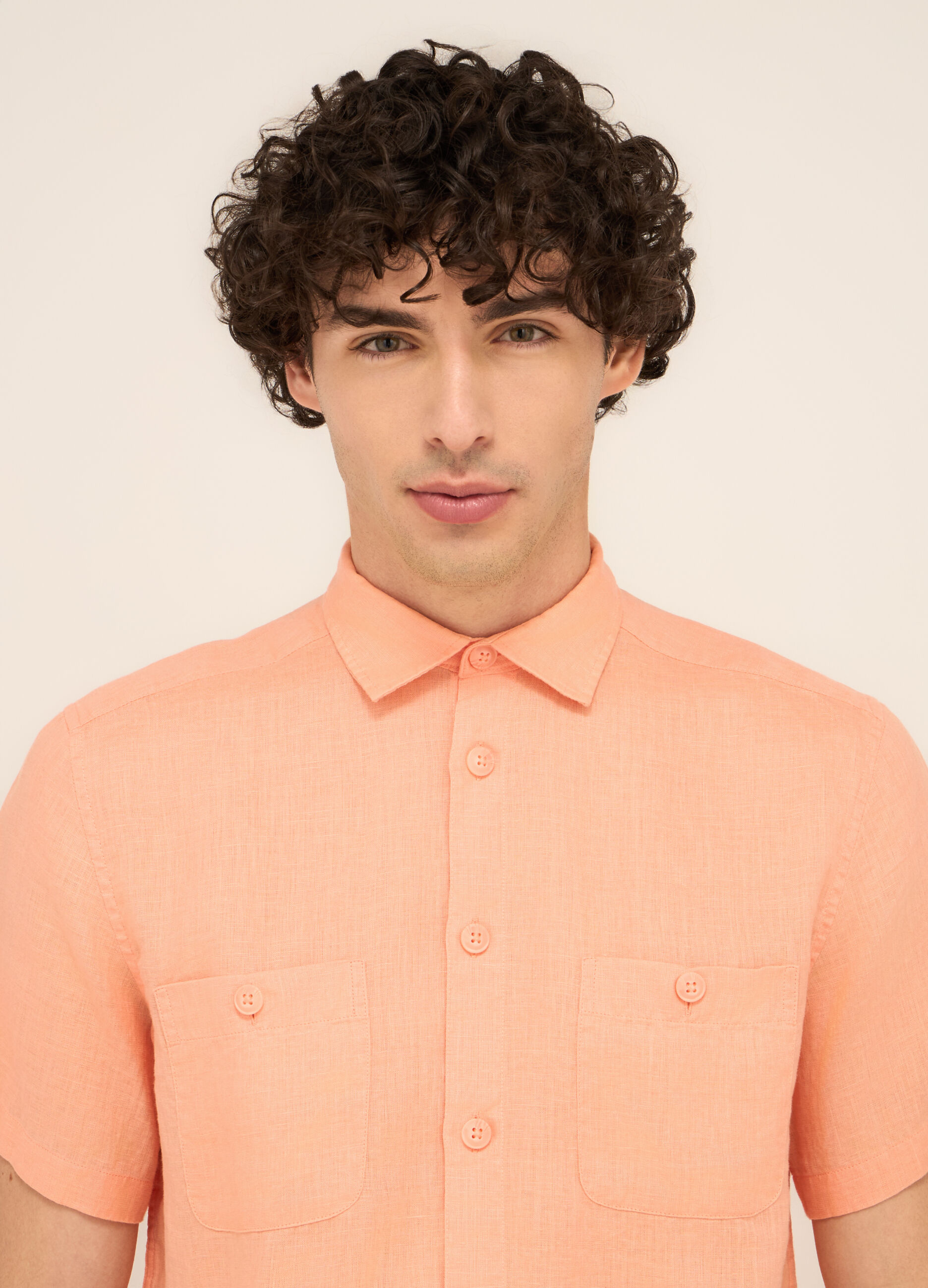 Camicia bowling in puro lino uomo_2
