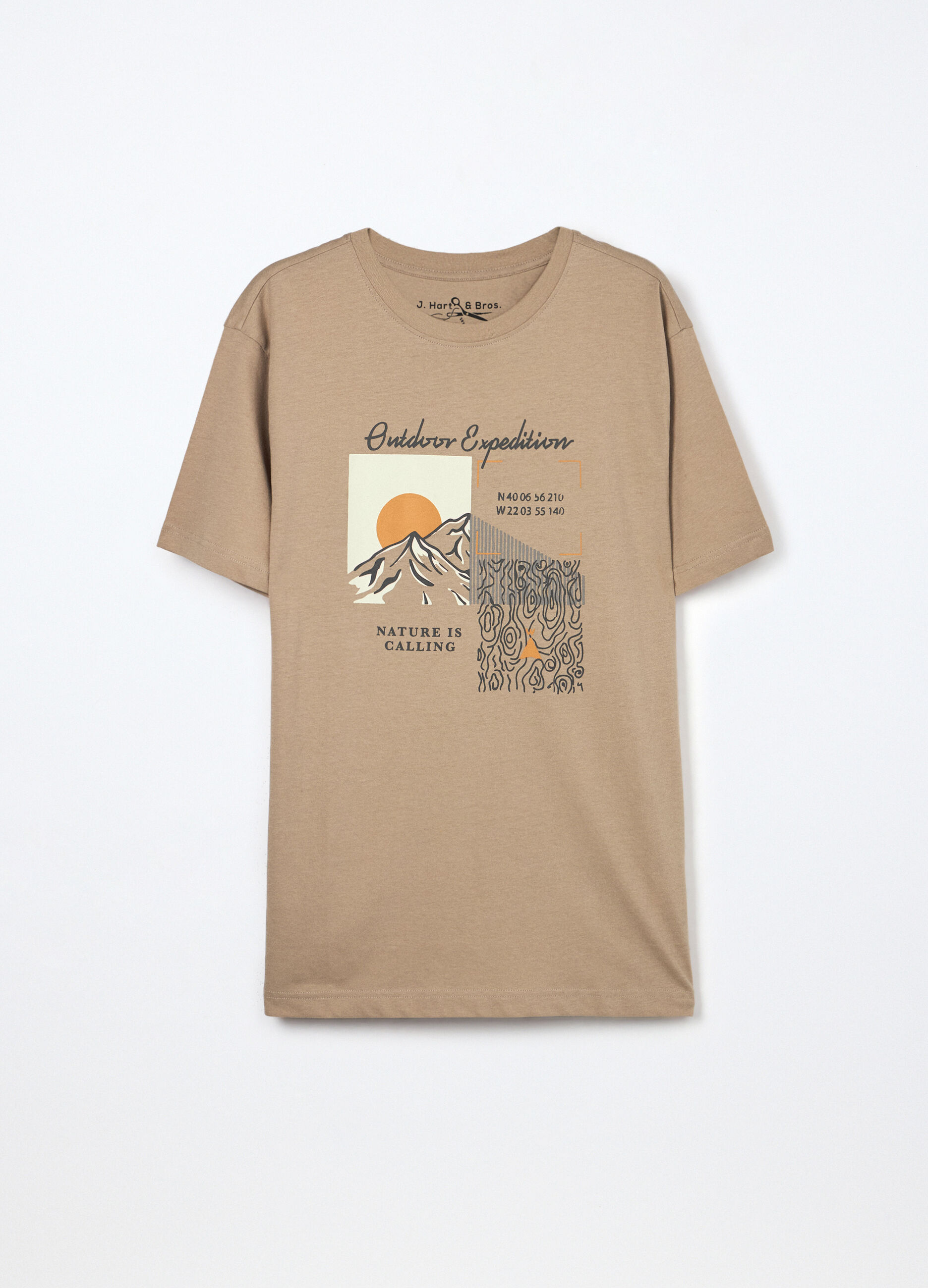 T-shirt girocollo con stampa Outdoor uomo_0