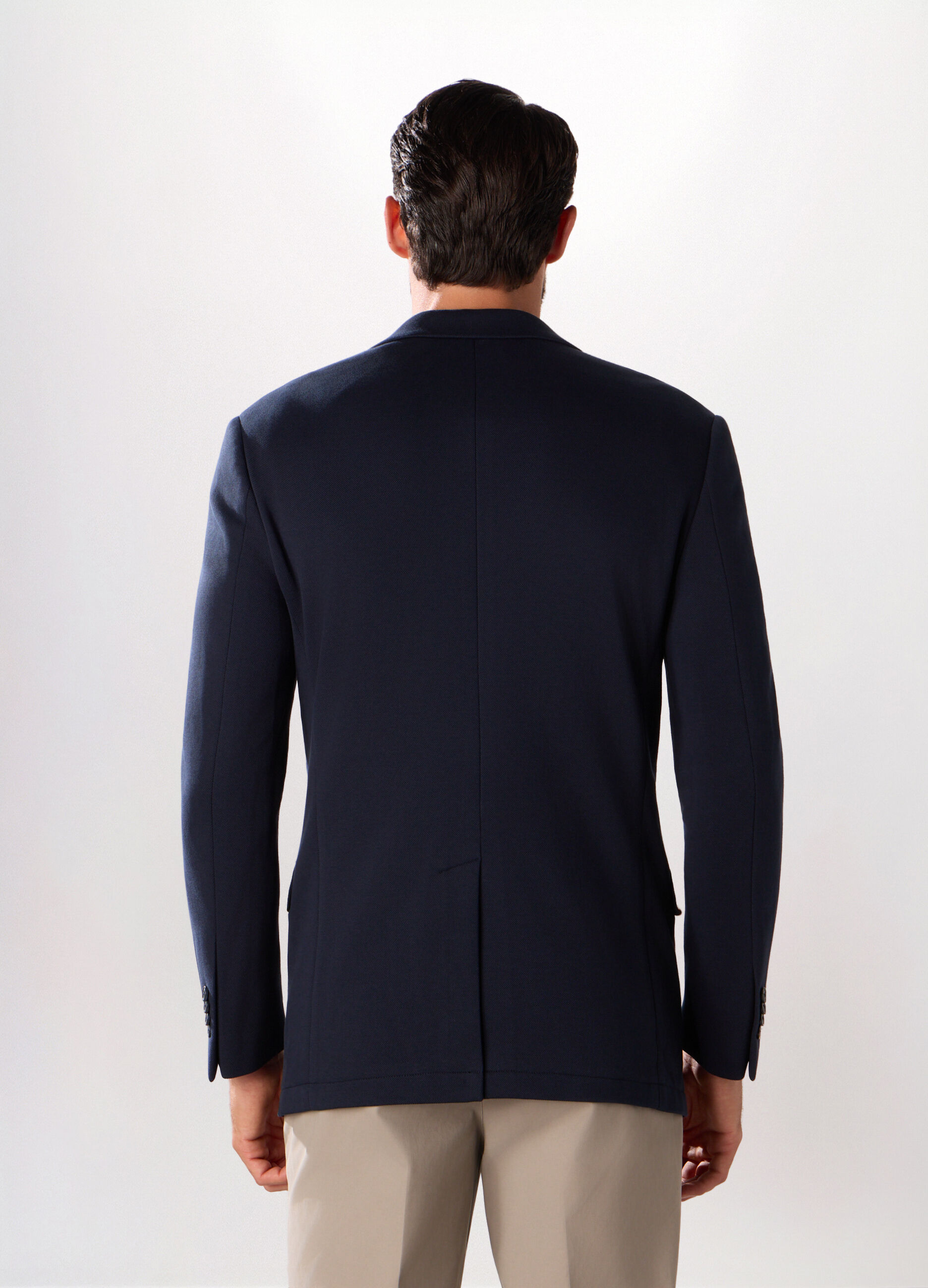 Blazer in piquet misto cotone uomo_1