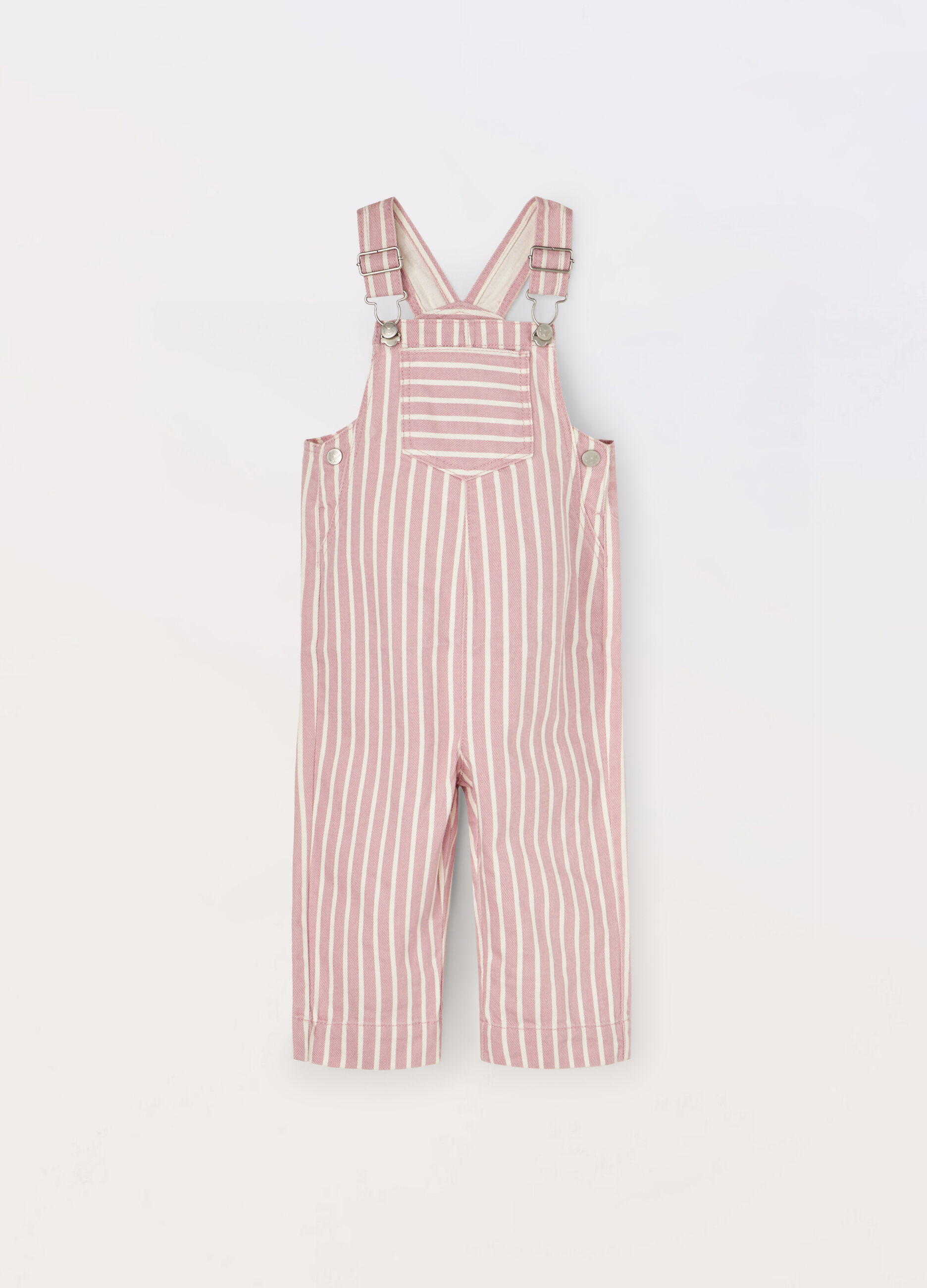 Salopette in twill di puro cotone neonata