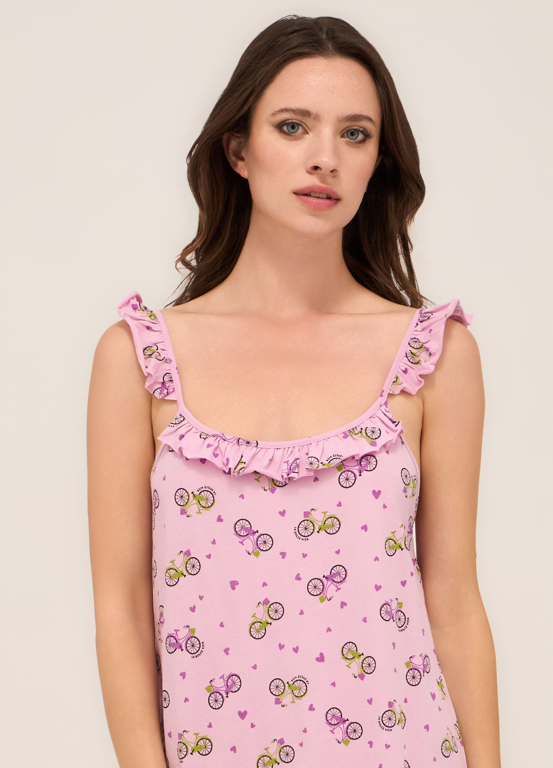 Camicia da notte in jersey di puro cotone donna_2