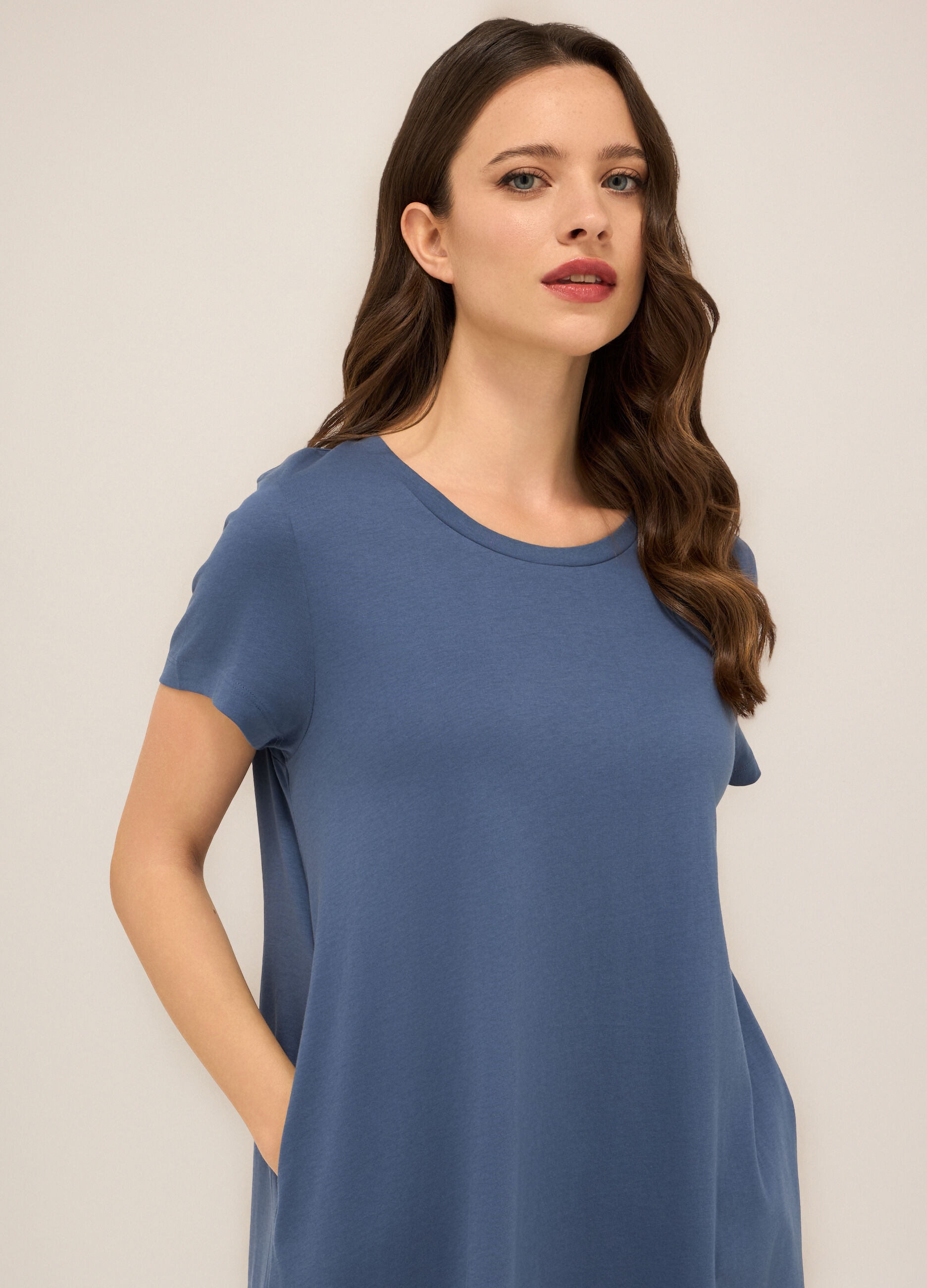 Camicia da notte in jersey di puro donna_2