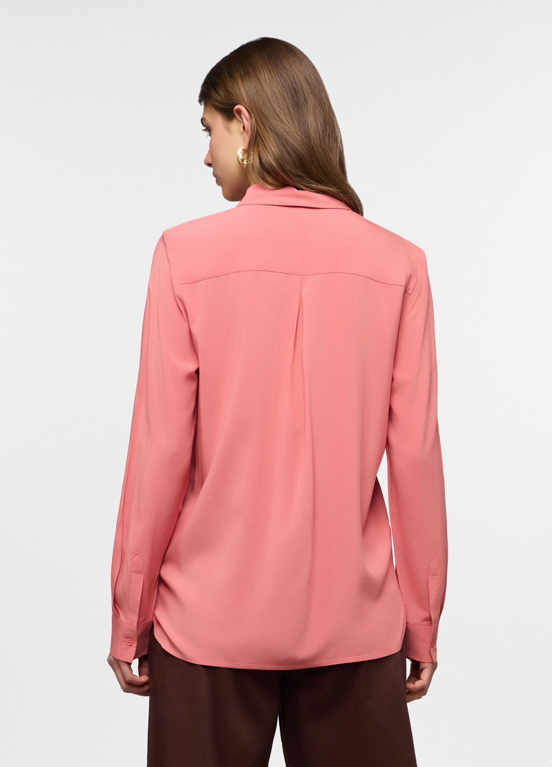 Camicia Fit Slim con collo alla francese in pura viscosa donna_1