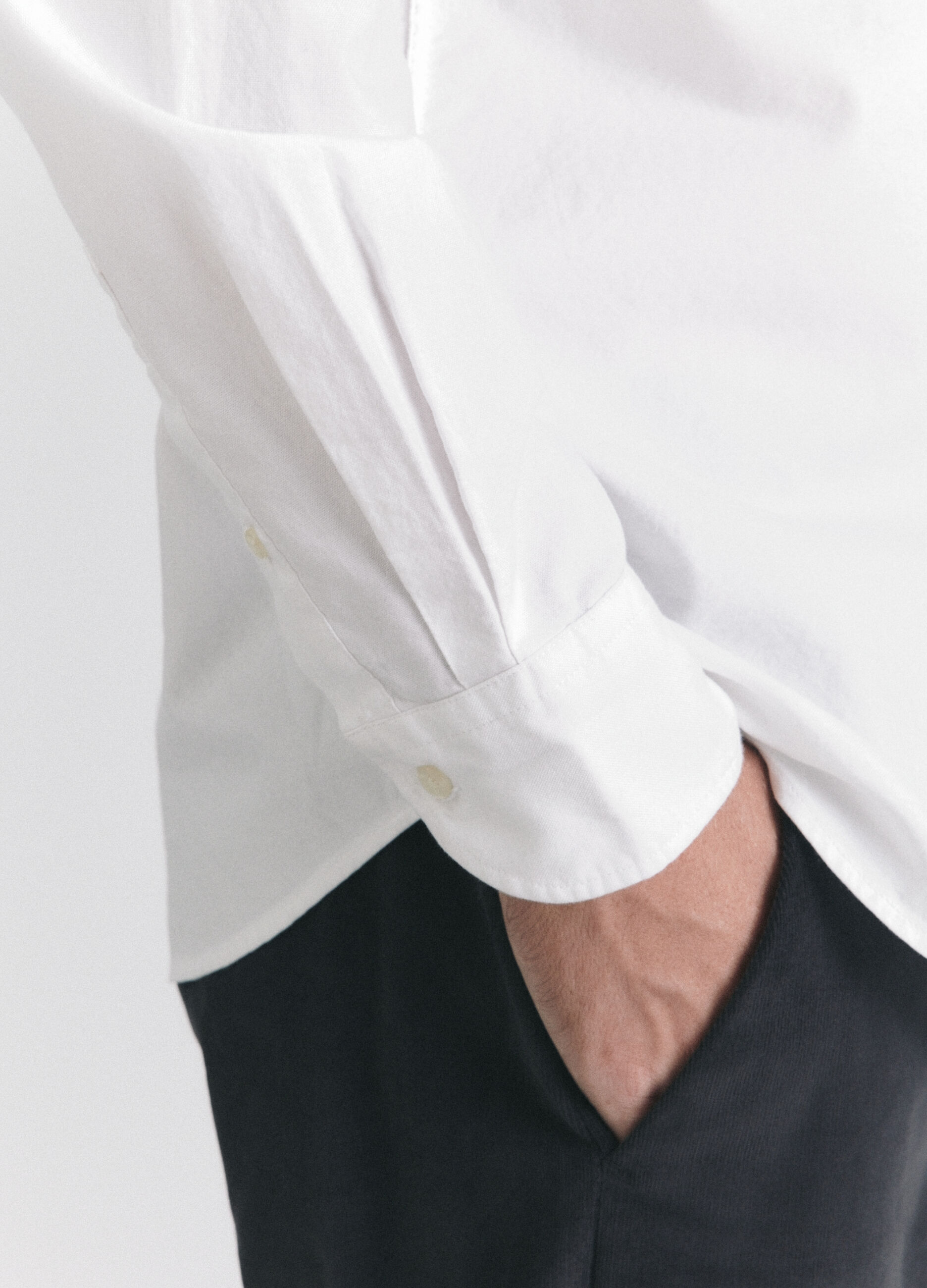 Camicia regular fit colletto button down in cotone uomo_5