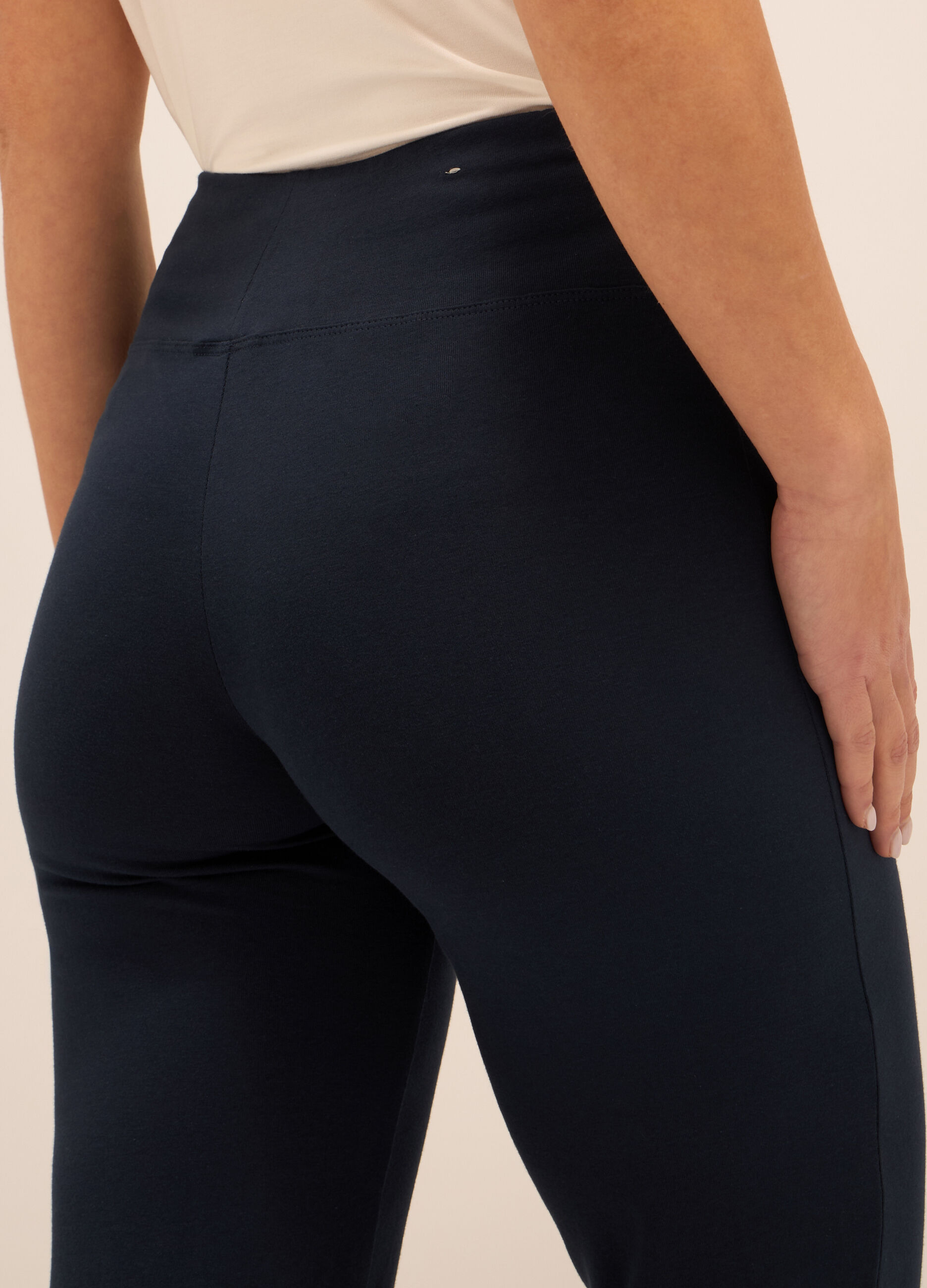 Leggings fitness in jersey di cotone stretch donna_2