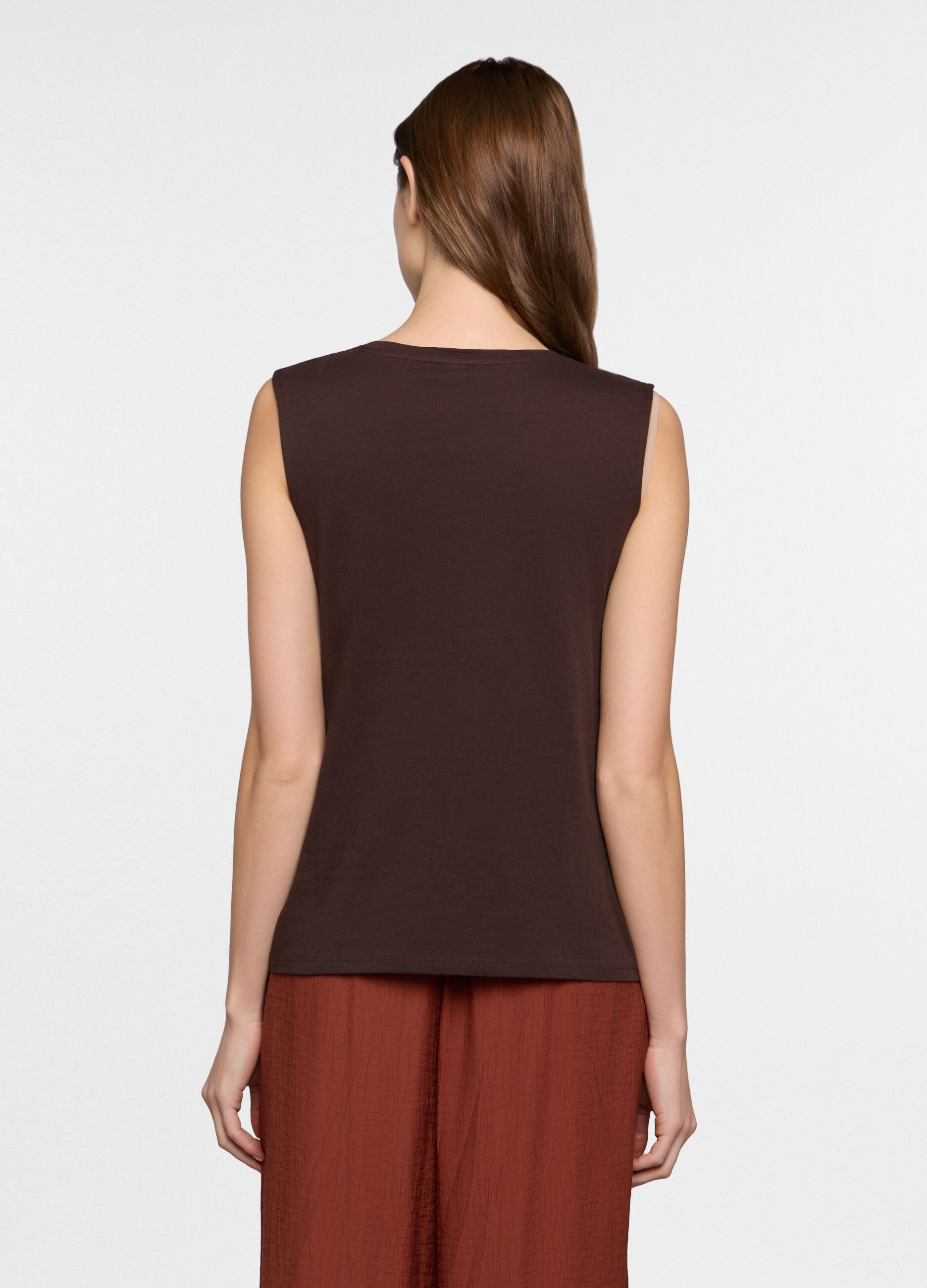 Canotta girocollo in jersey donna_1