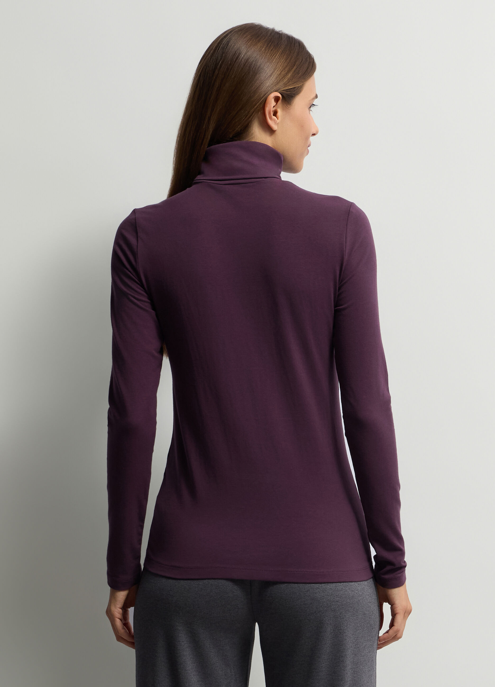 Lupetto a collo alto stretch donna_1