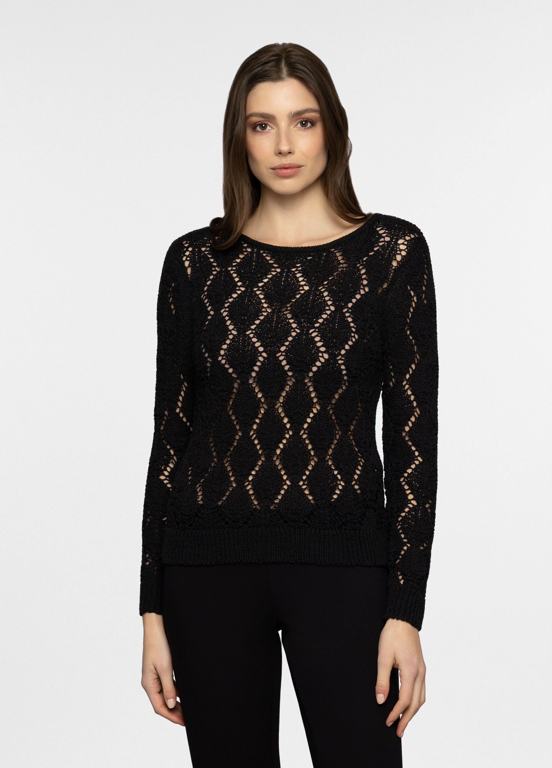 Pullover girocollo operato donna_0