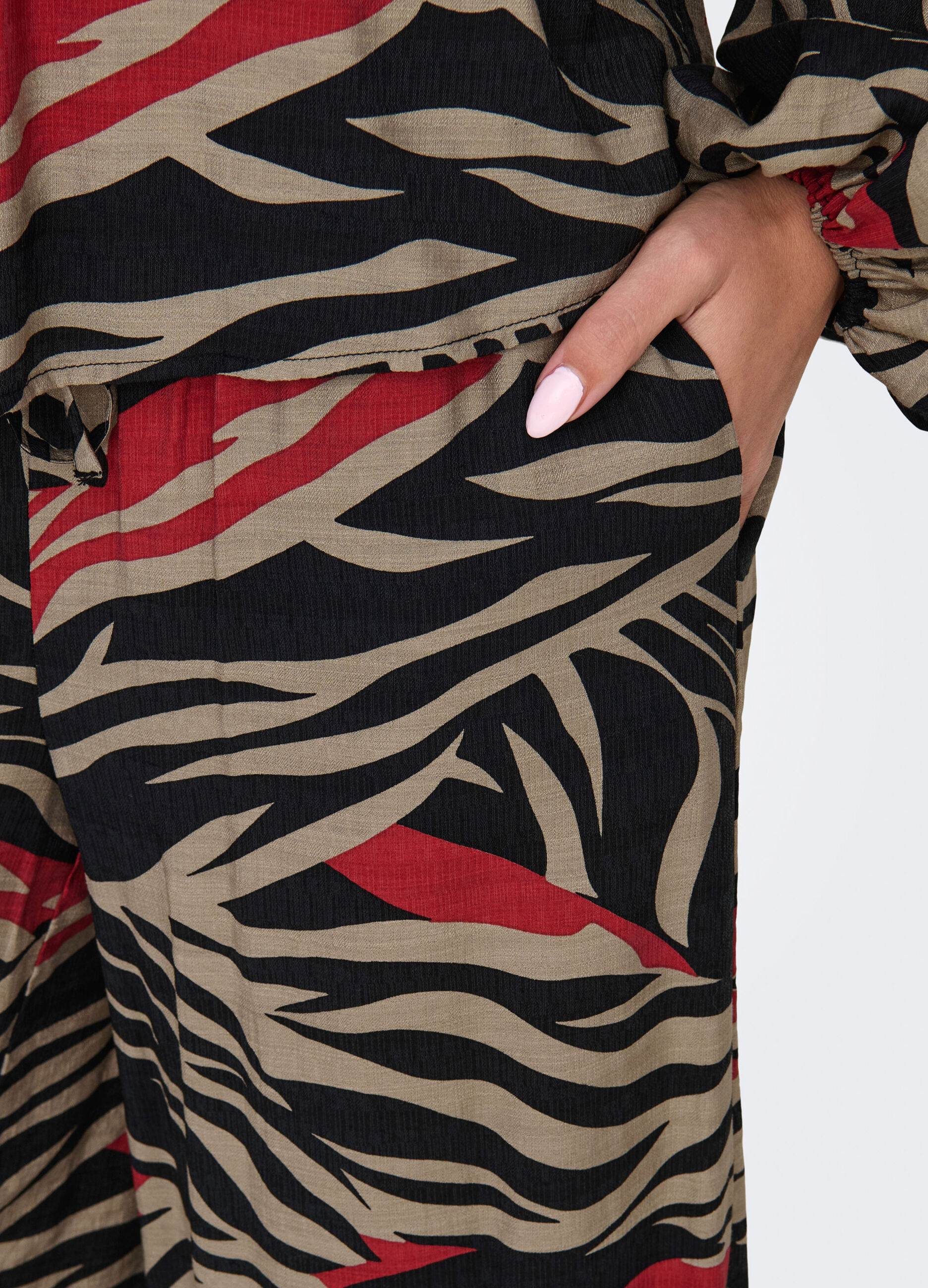 Pantaloni palazzo con stampa donna_3