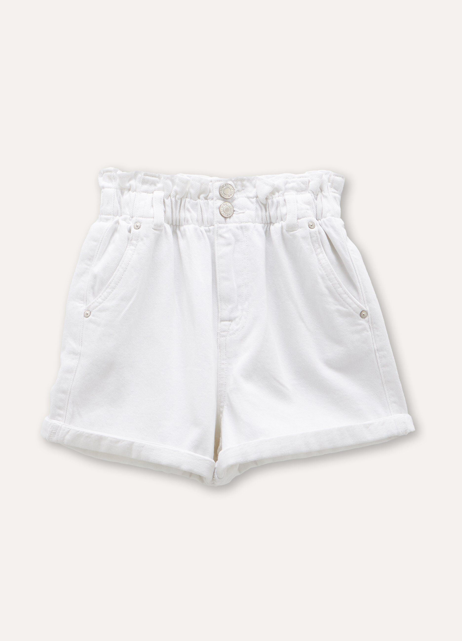 Shorts in denim di puro cotone ragazza_0