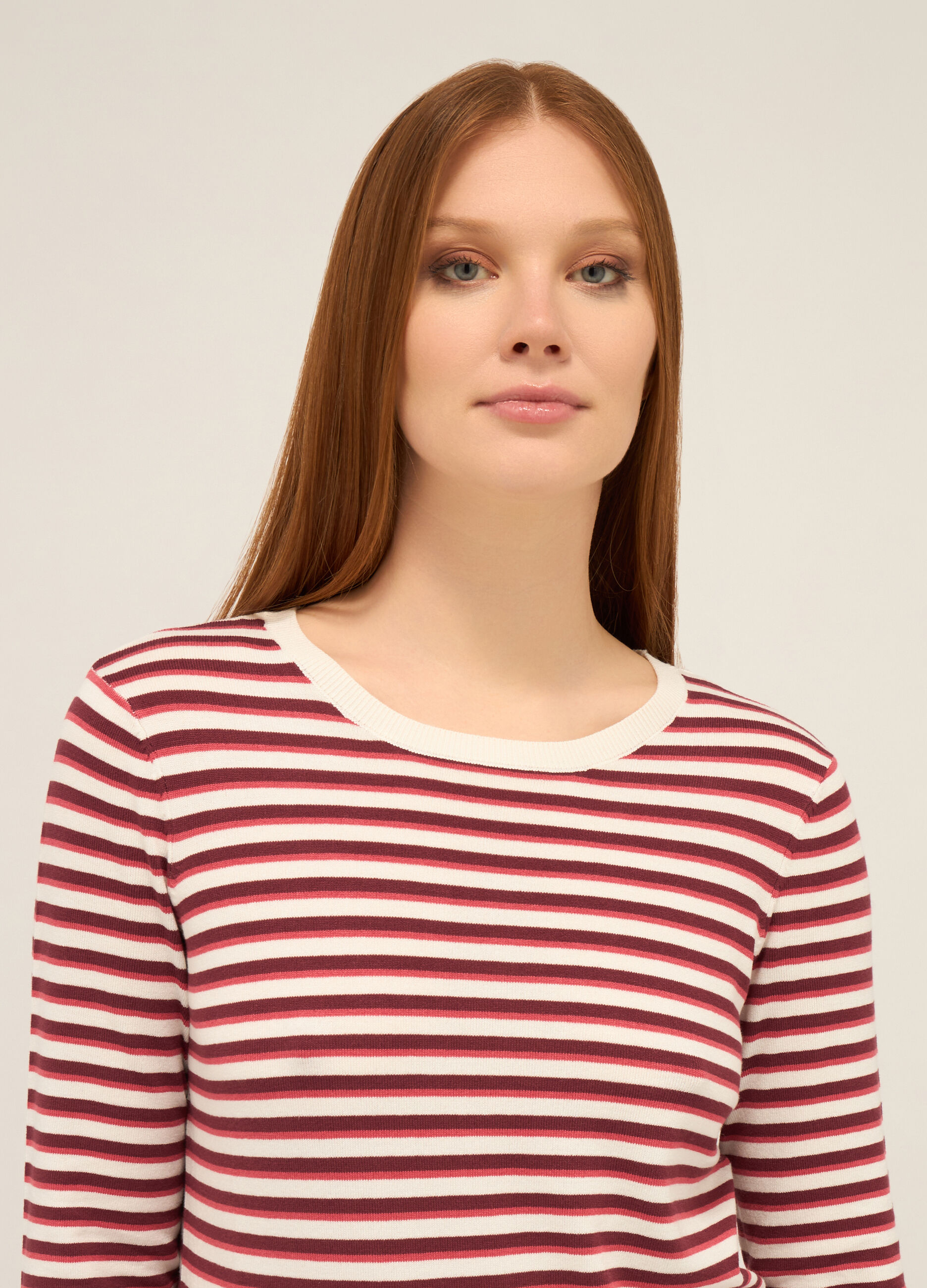 T-shirt misto viscosa con motivo a righe donna_2