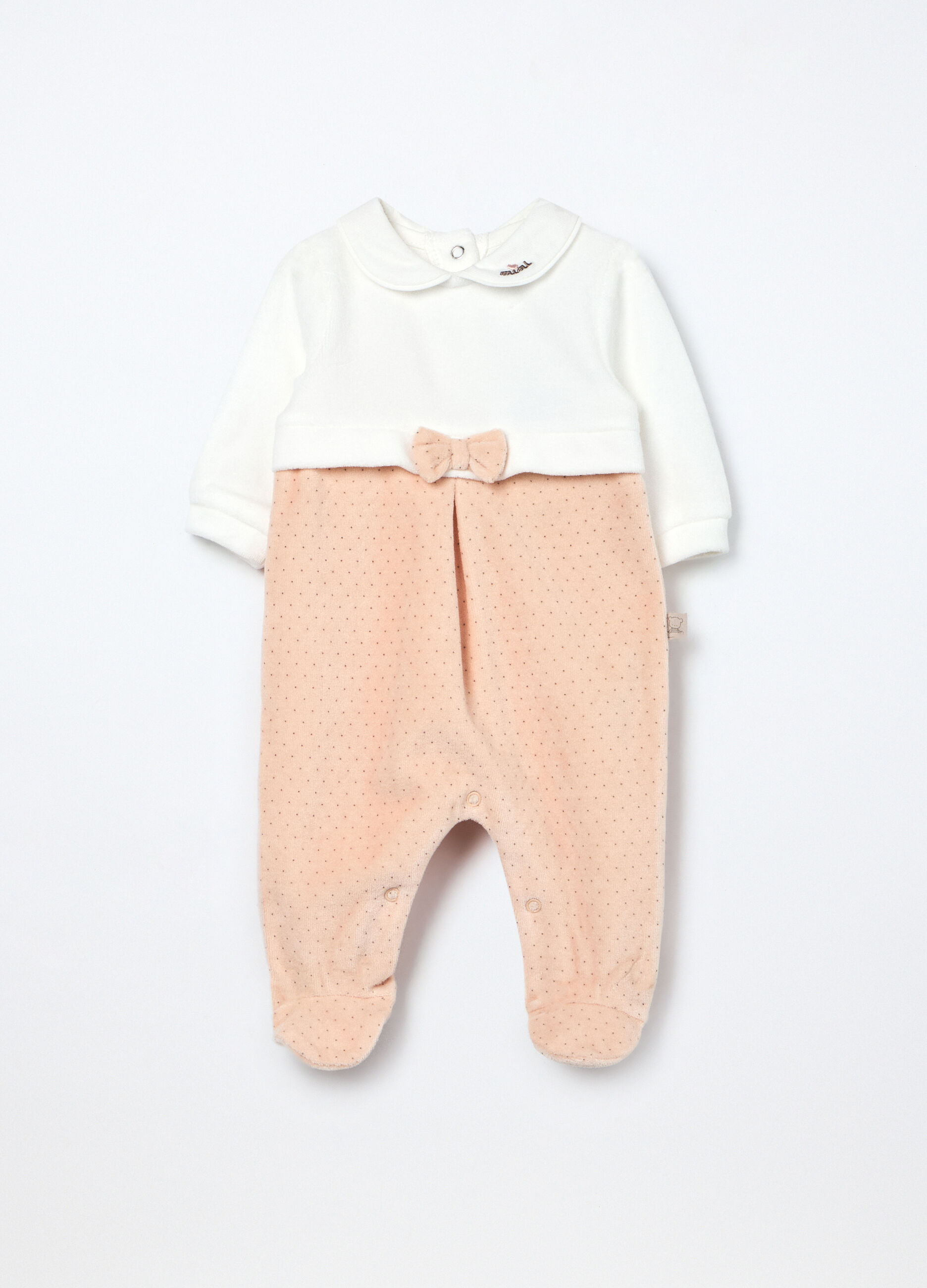 Tutina in misto cotone velour neonata_0