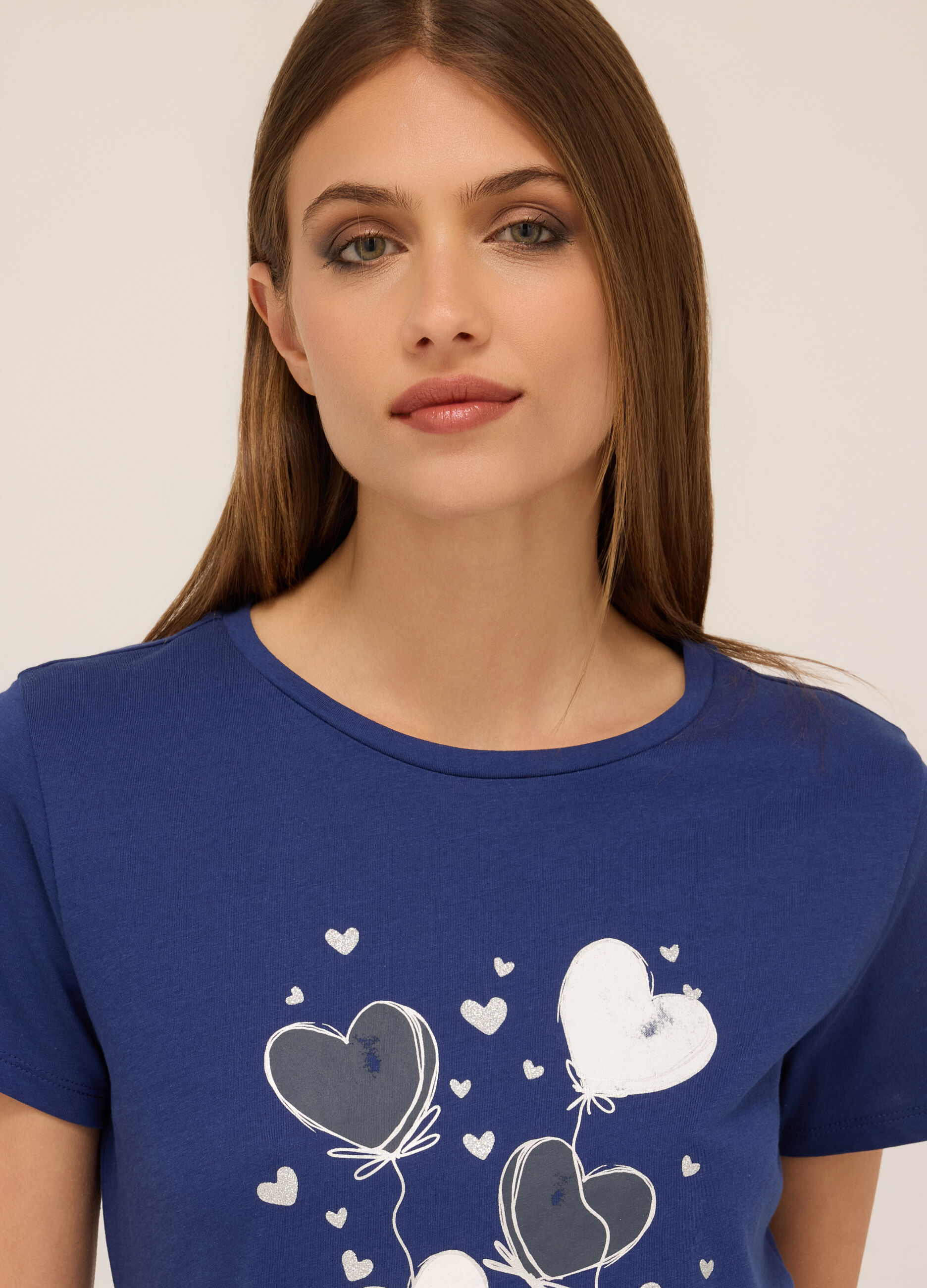 T-shirt in jersey di puro cotone donna_2