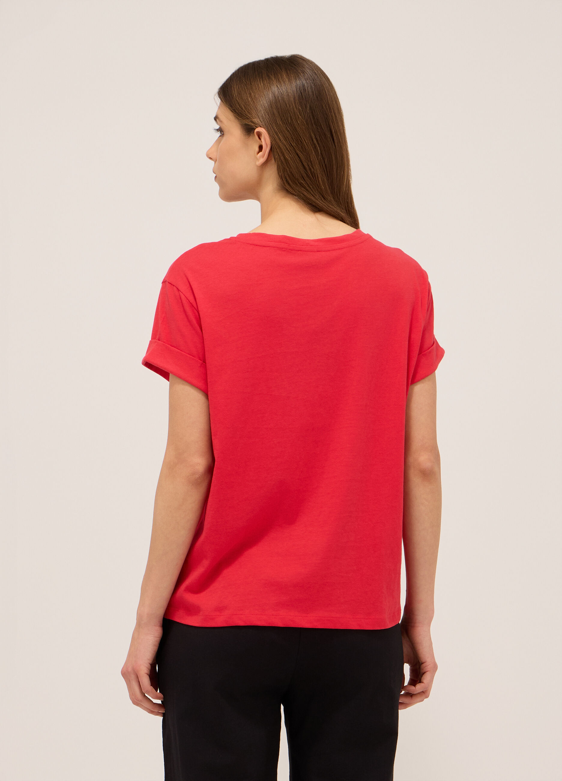 T-shirt in jersey di puro cotone donna_1