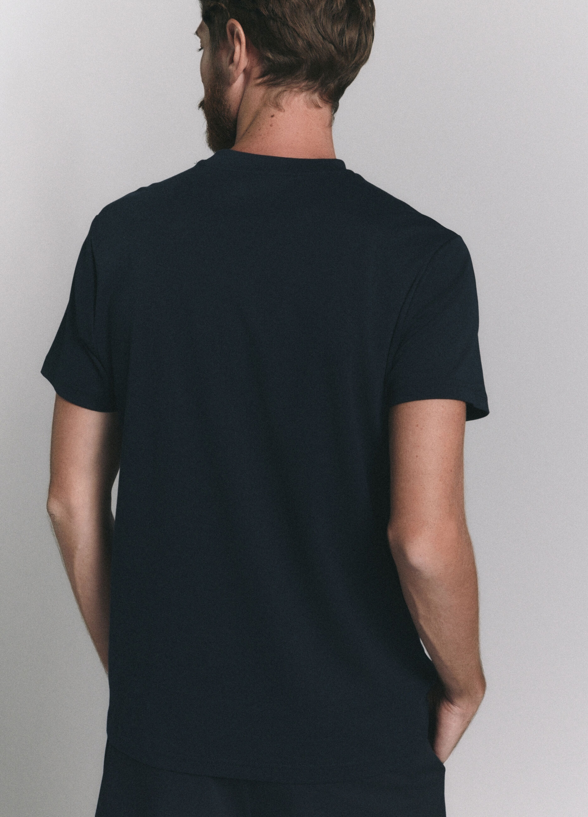 T-shirt girocollo in interlock di cotone uomo_4