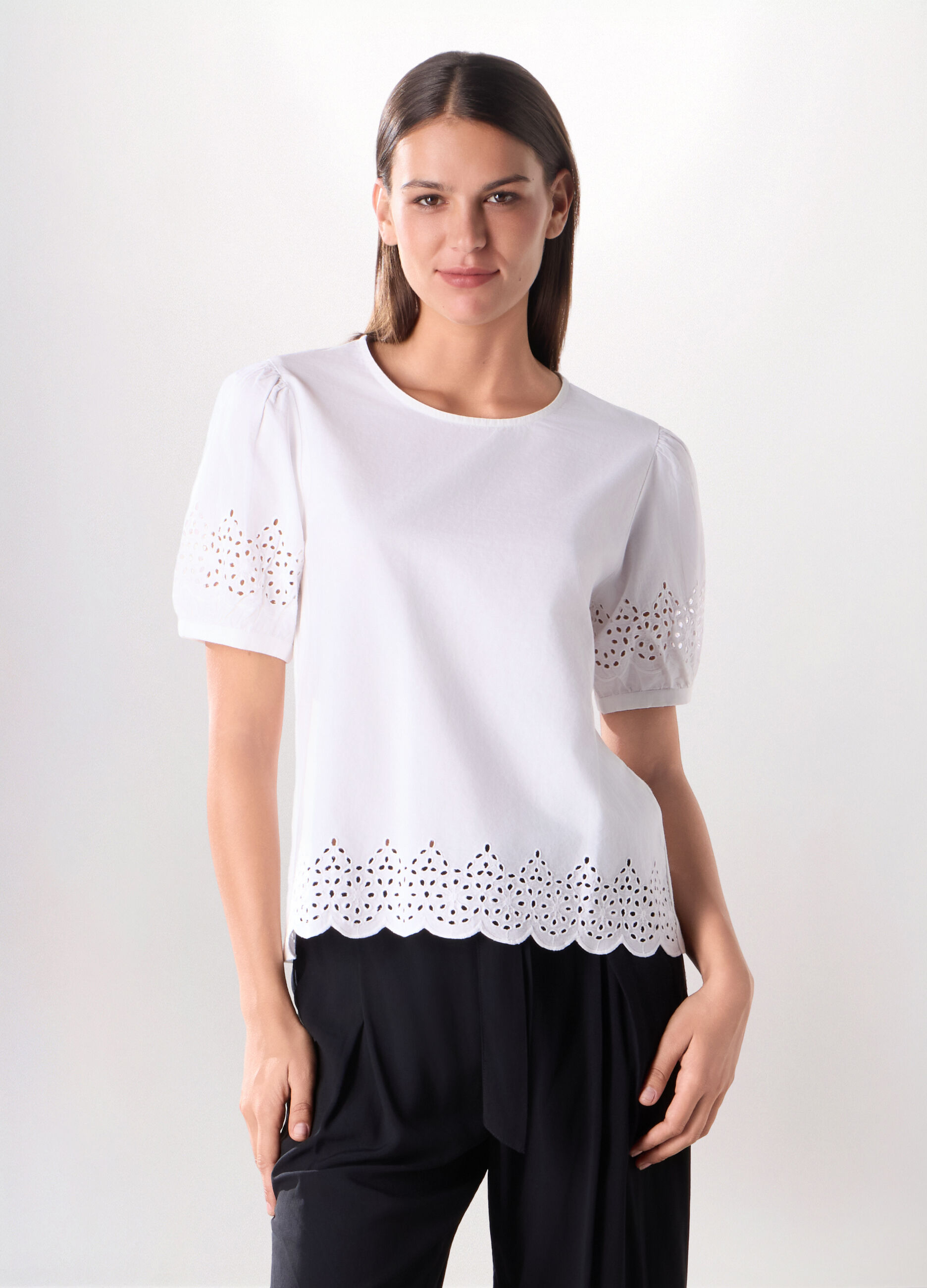 T-shirt in puro cotone donna_0