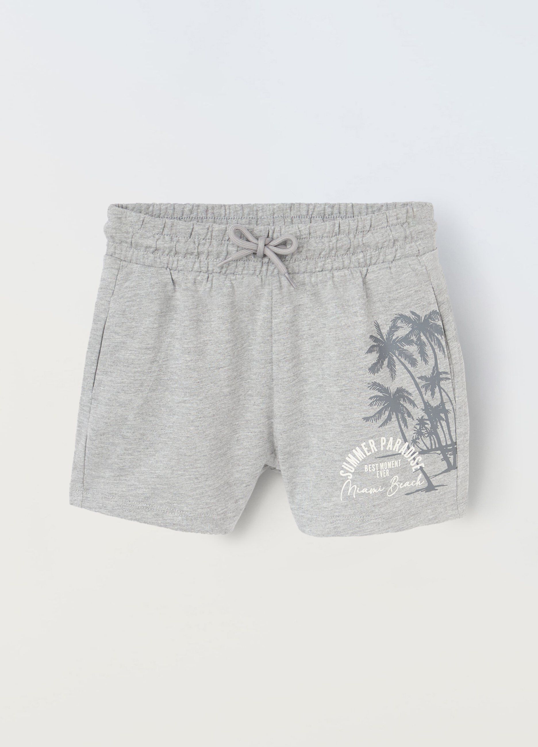 Shorts in cotone mélange ragazza_0
