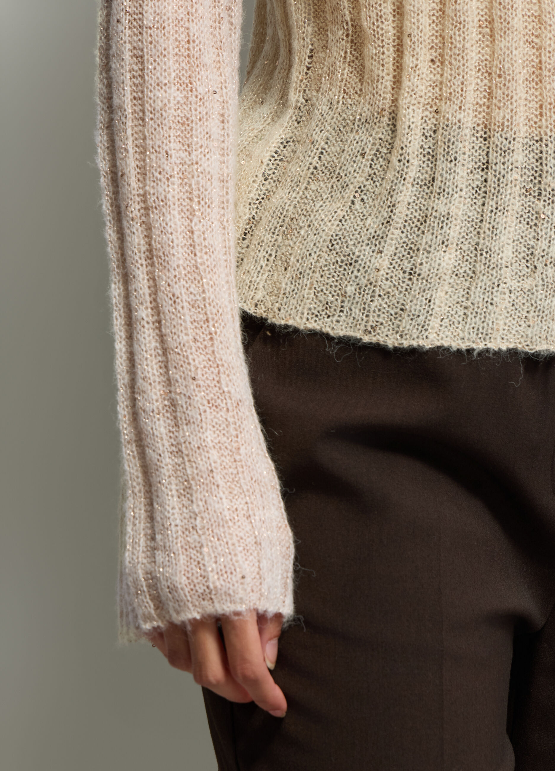 Pullover girocollo in costina donna_2