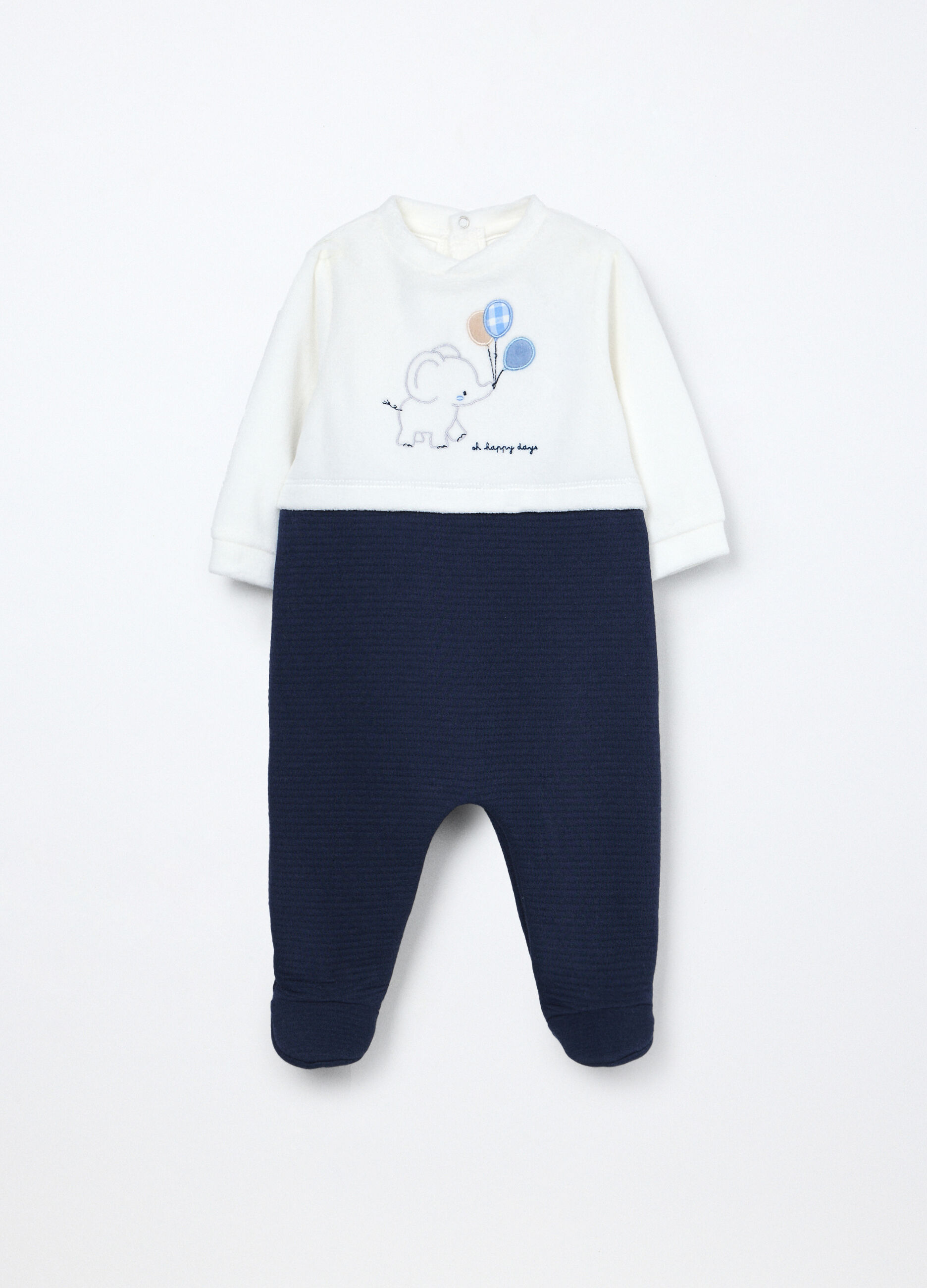 Tutina in misto cotone velour neonato_0