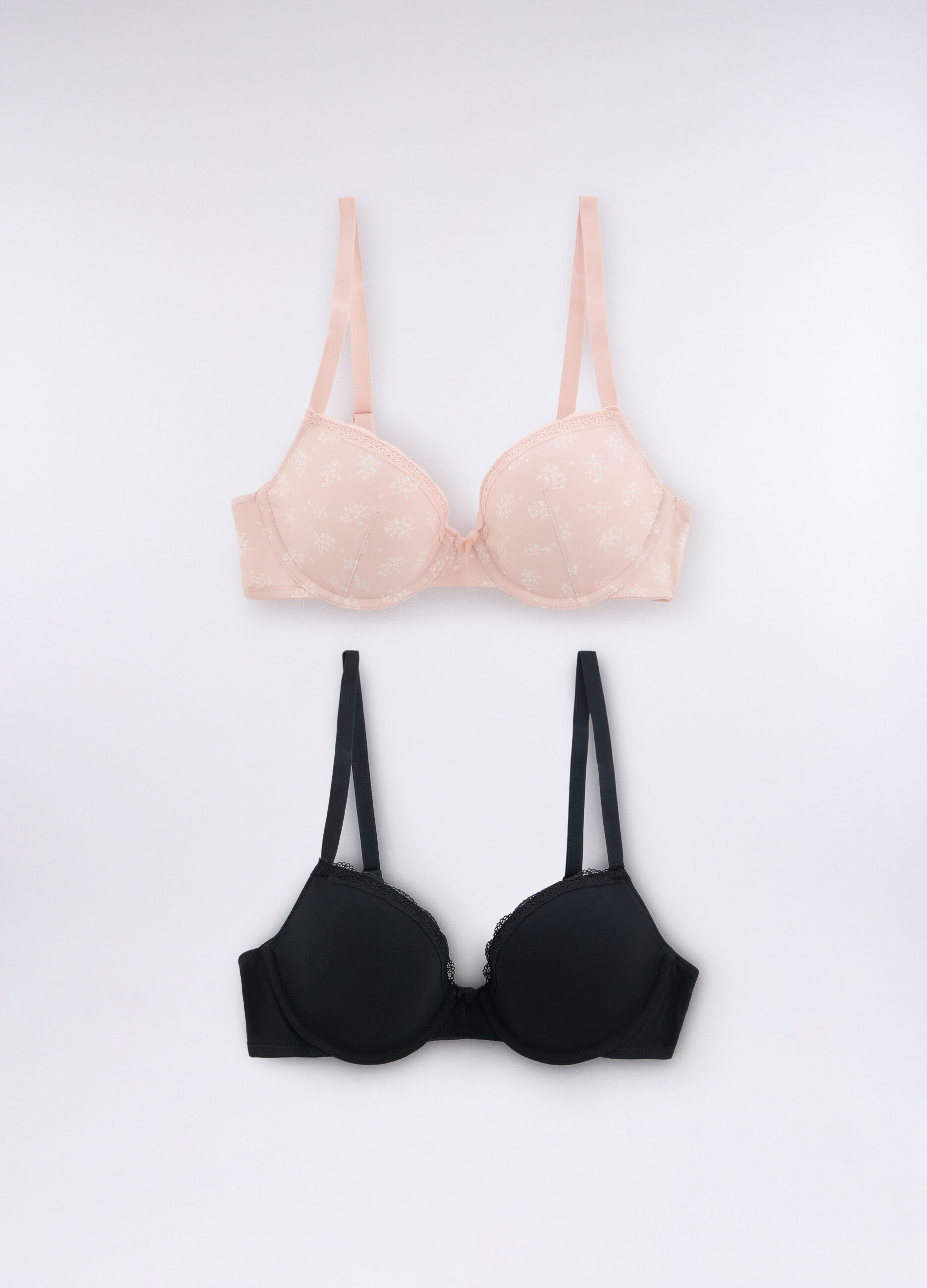 Pack 2 reggiseni a balconcino in jersey di cotone stretch donna_0