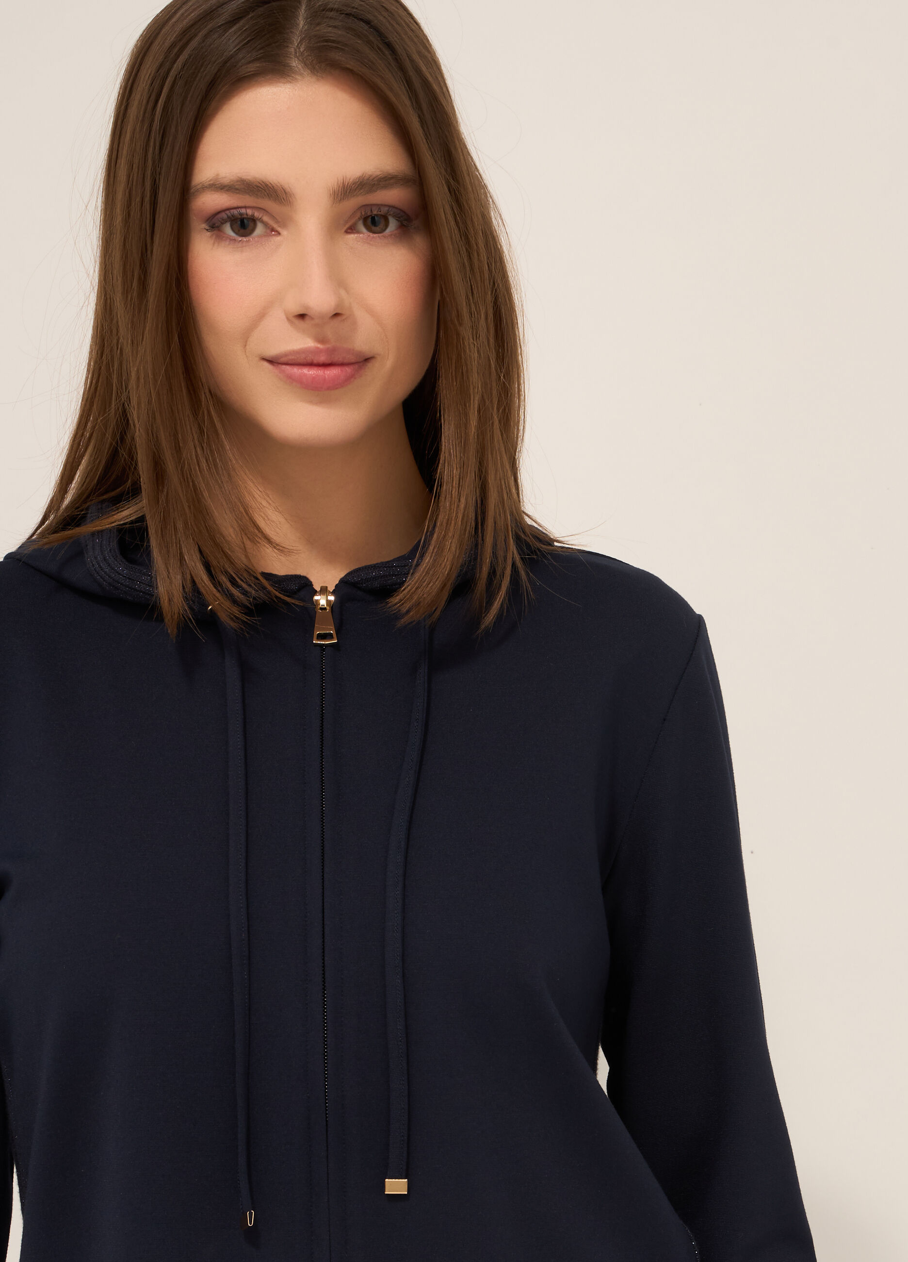 Felpa in punto Milano stretch donna_2