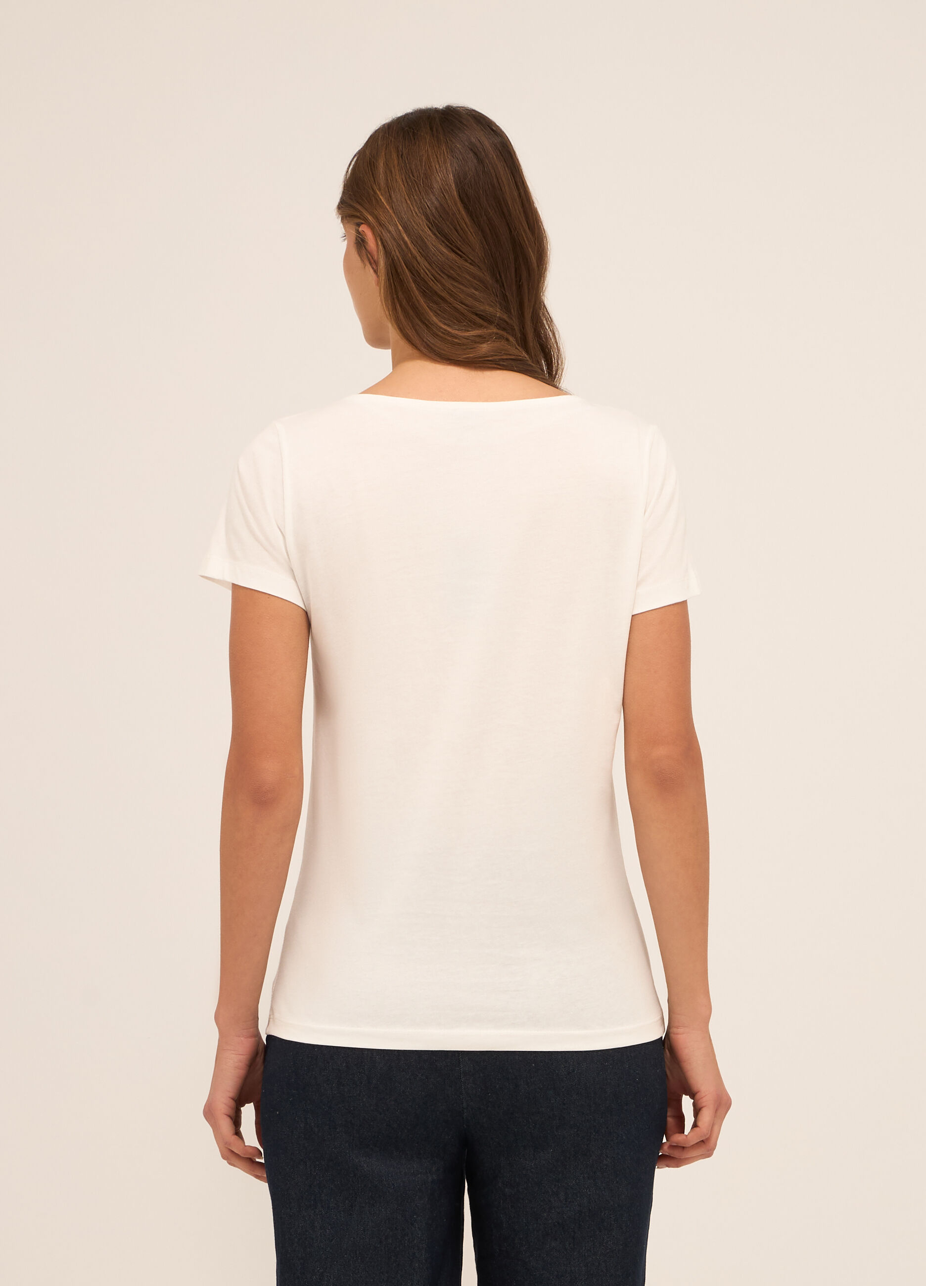 T-shirt in jersey di puro cotone donna_1