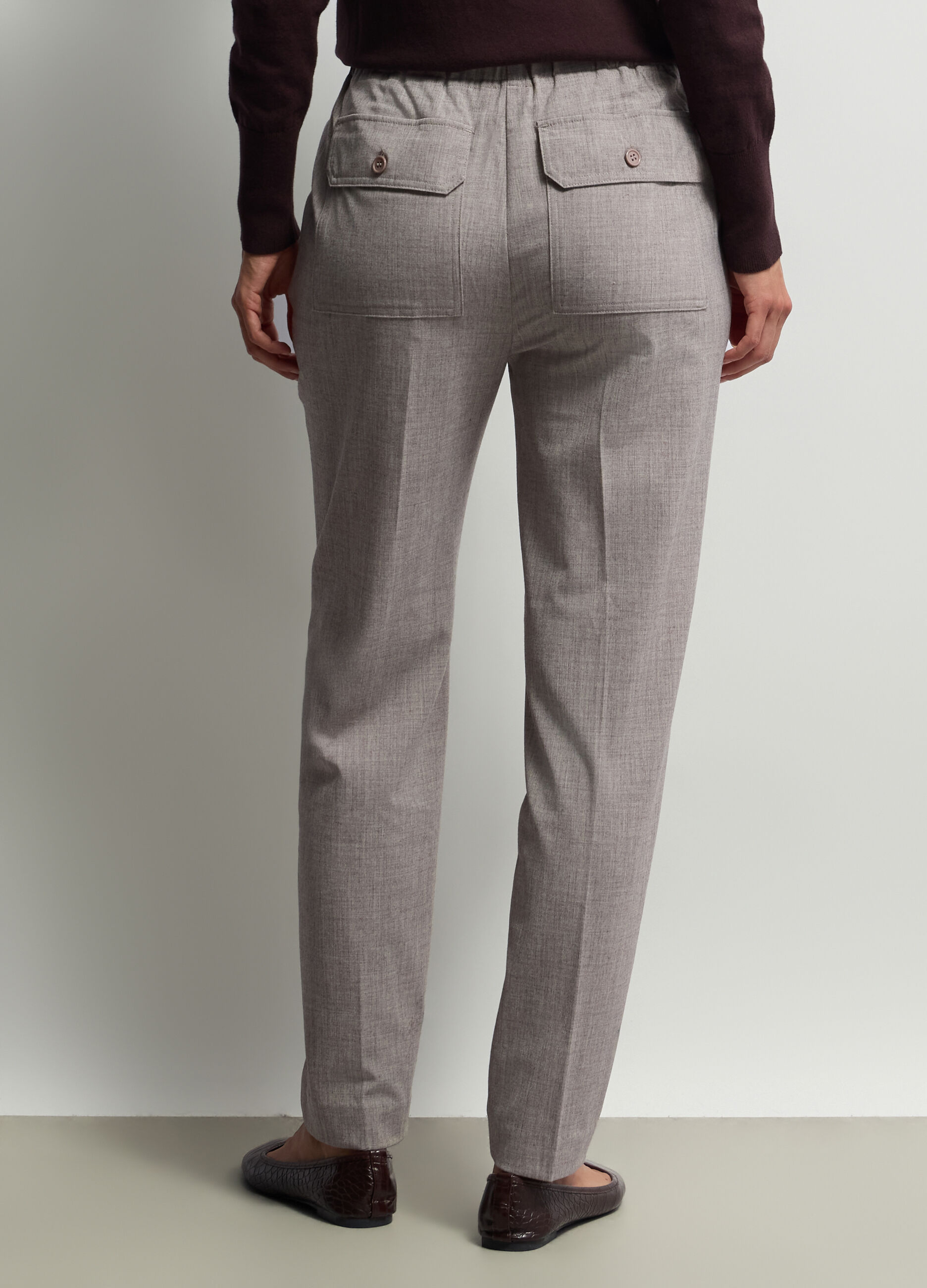 Pantaloni Fit Regular misto viscosa stretch donna_2