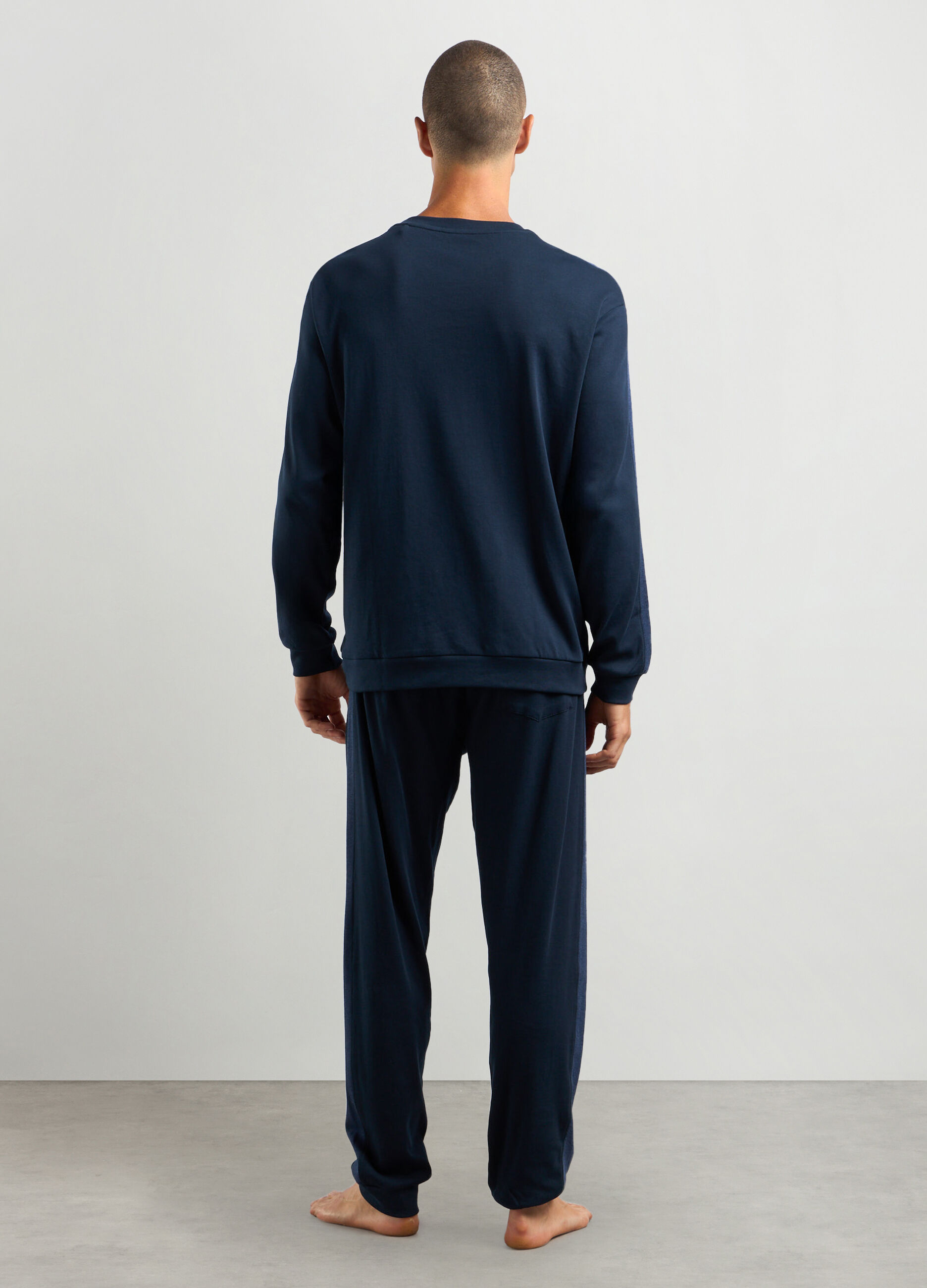 Set pigiama lungo in interlock di cotone uomo