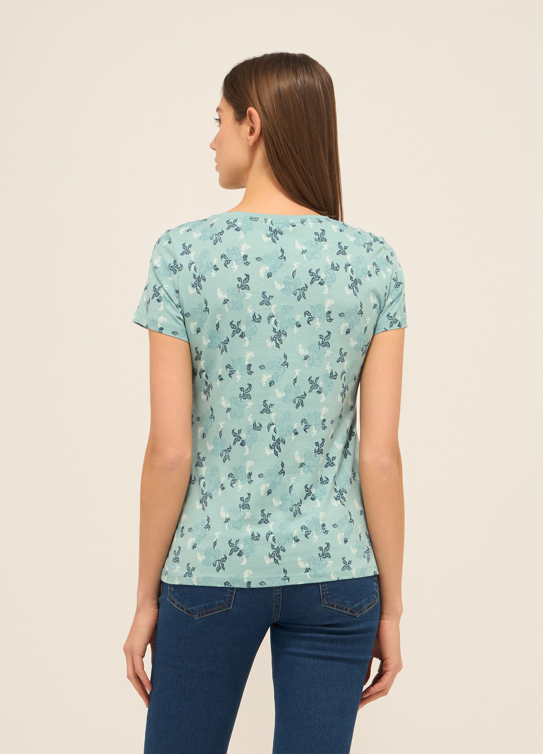 T-shirt in jersey di puro cotone donna_1