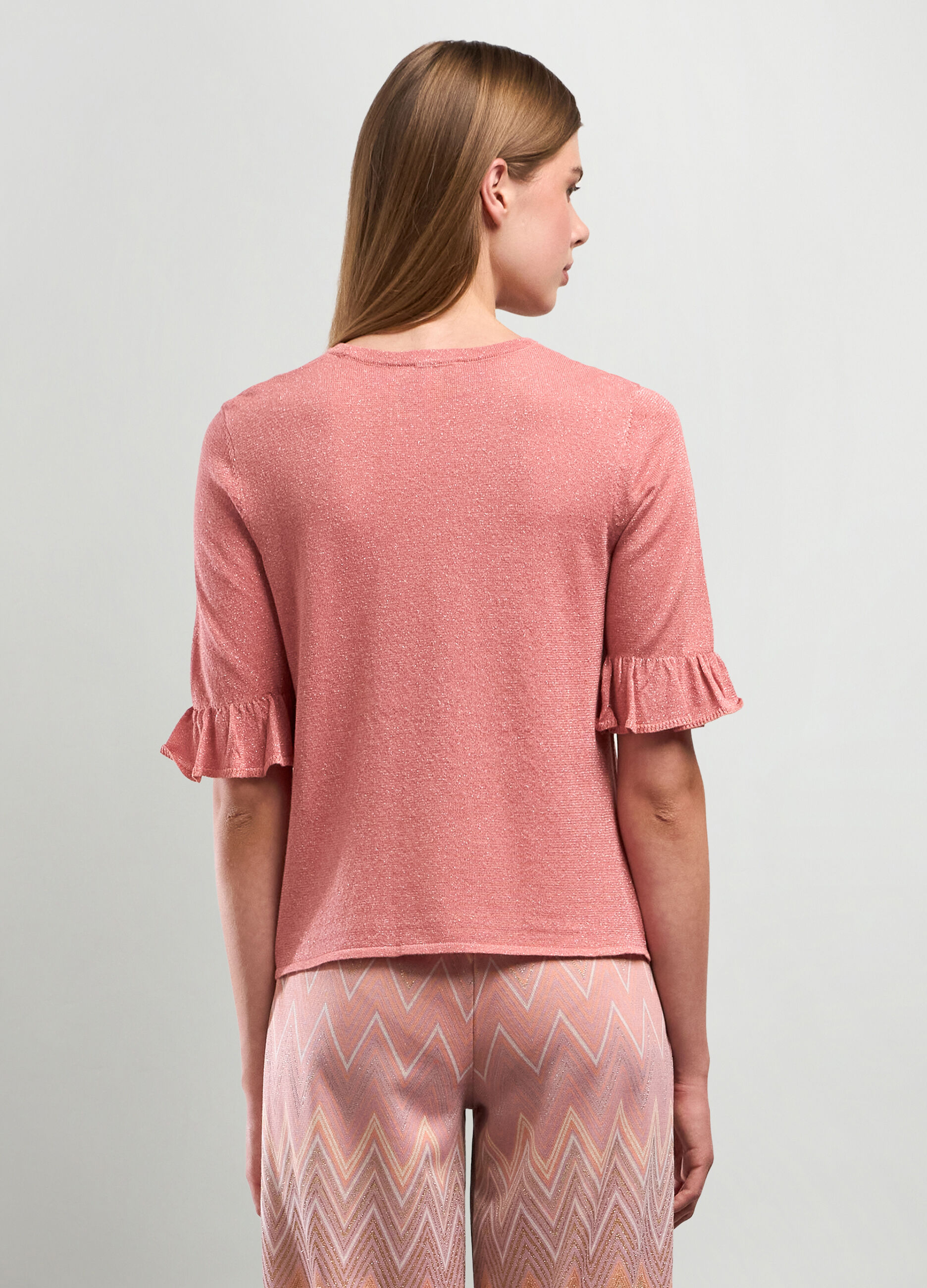T-shirt in misto viscosa e filo lurex donna_1
