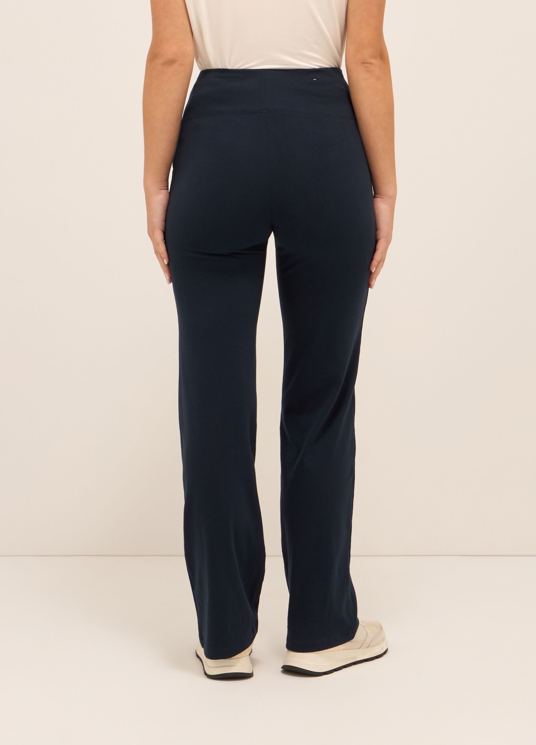 Leggings fitness in jersey di cotone stretch donna_1