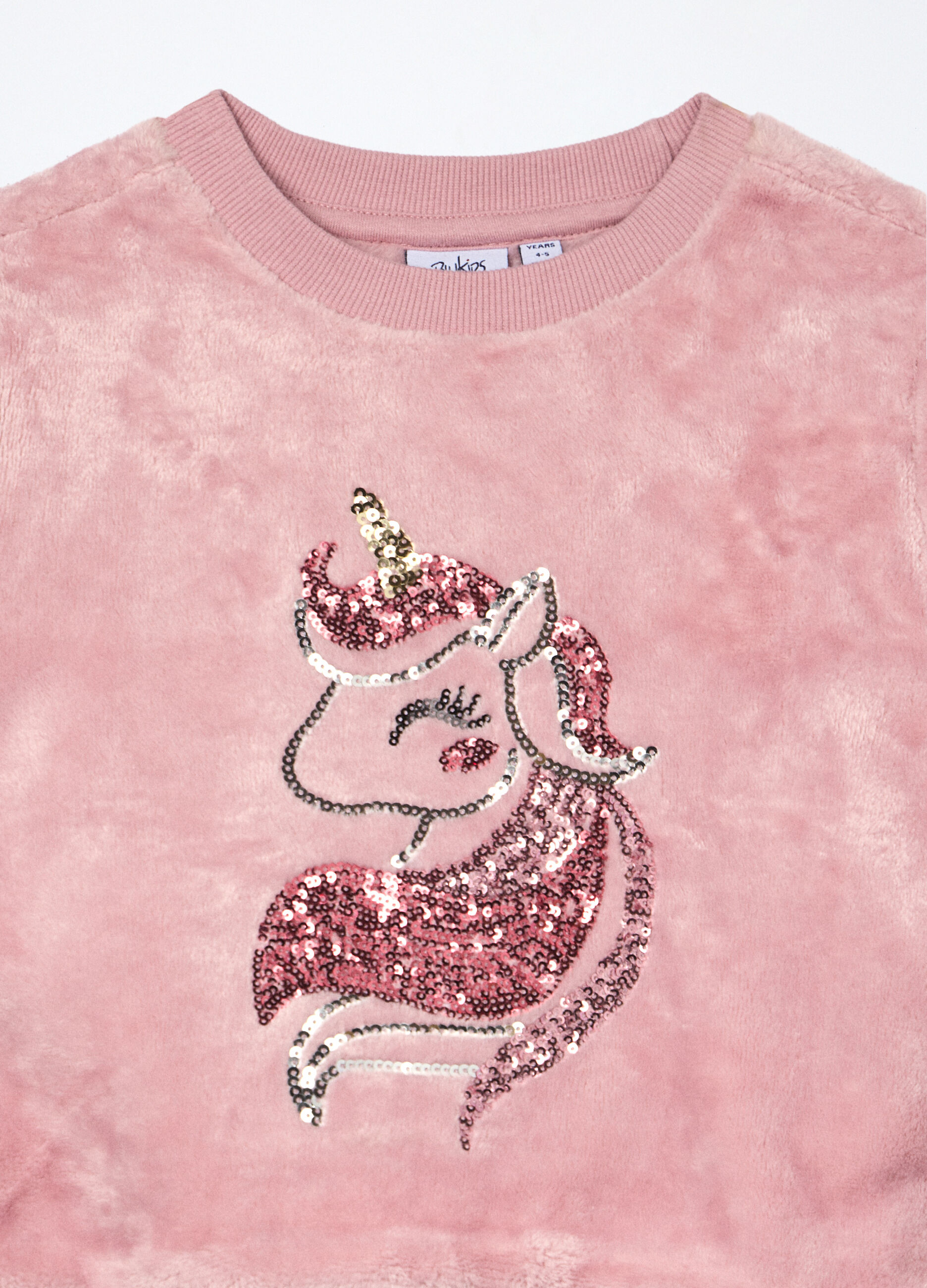 Felpa in pile con paillettes bambina_2