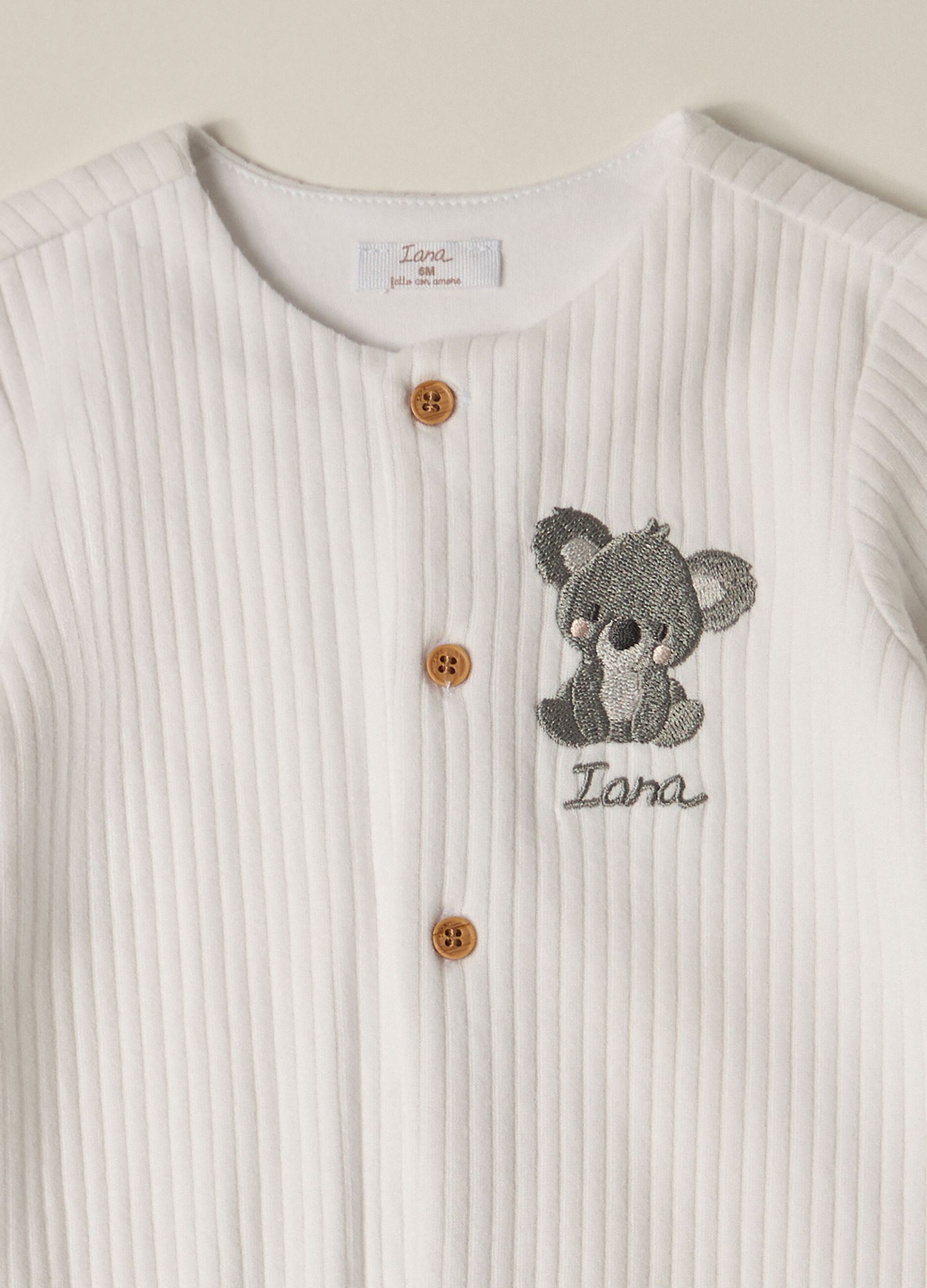Tutina in costina di puro cotone IANA neonato_1