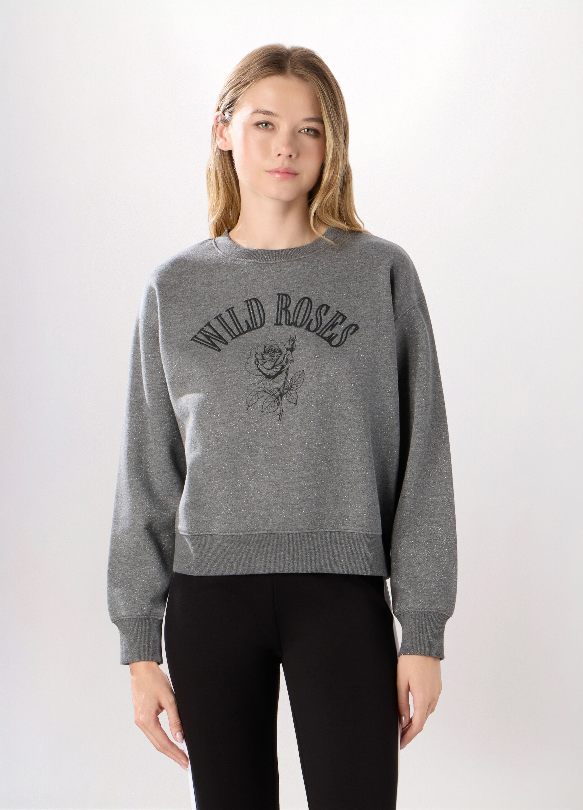 Felpa girocollo misto cotone donna_0