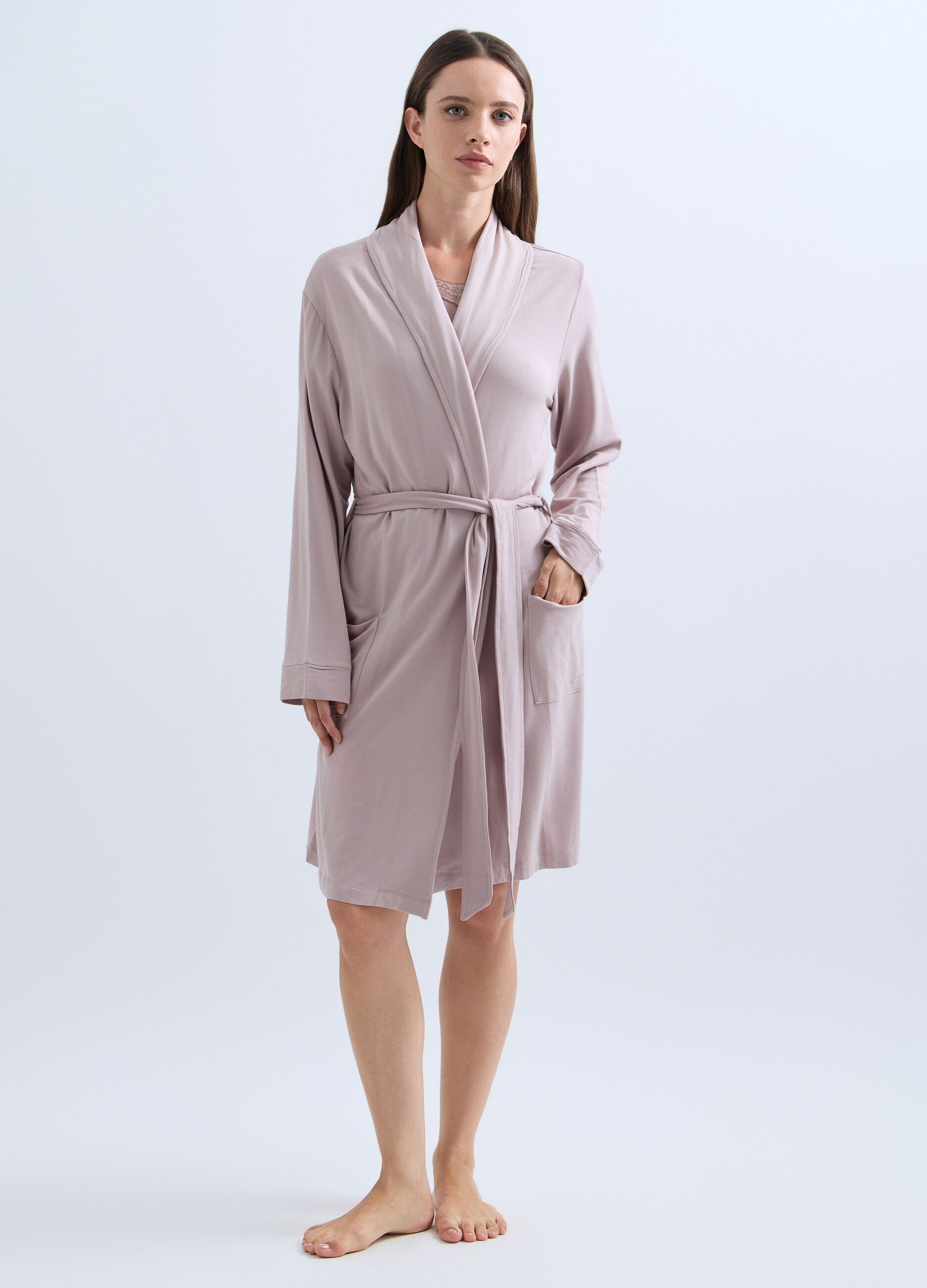 Vestaglia in felpa di viscosa stretch donna_0