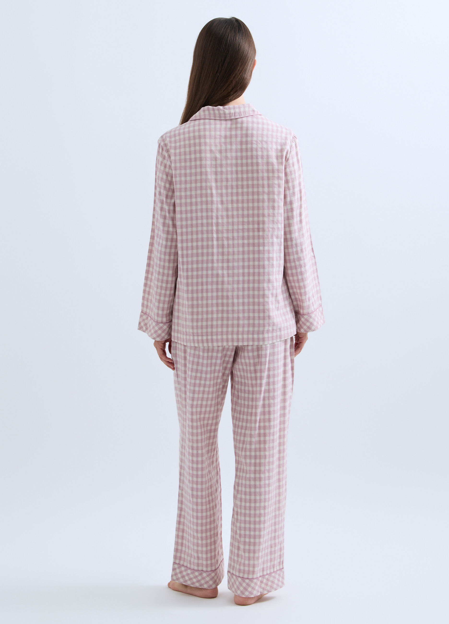 Set pigiama lungo in cotone misto moda donna_1