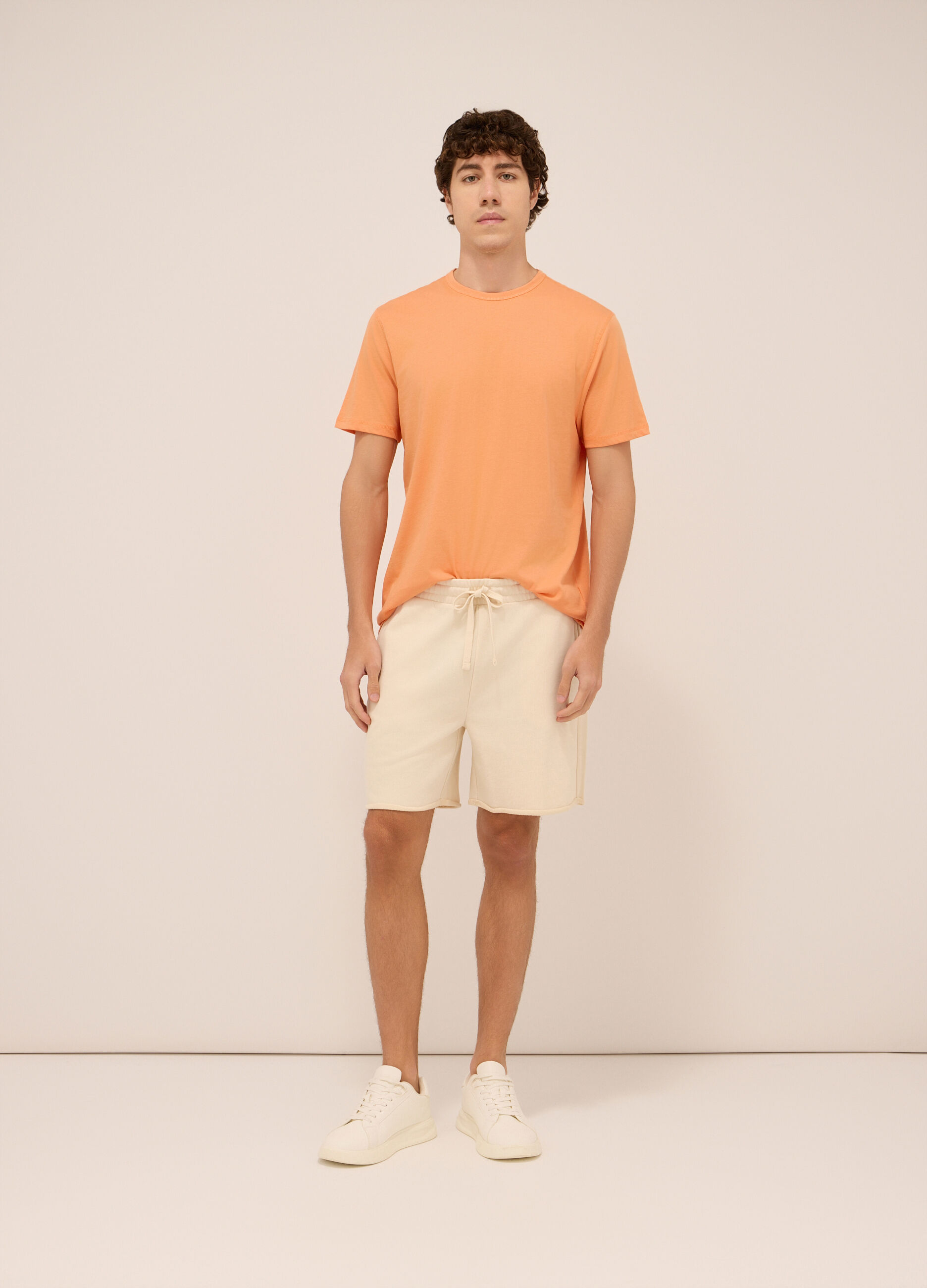 Shorts sportivi in felpa misto cotone uomo_0